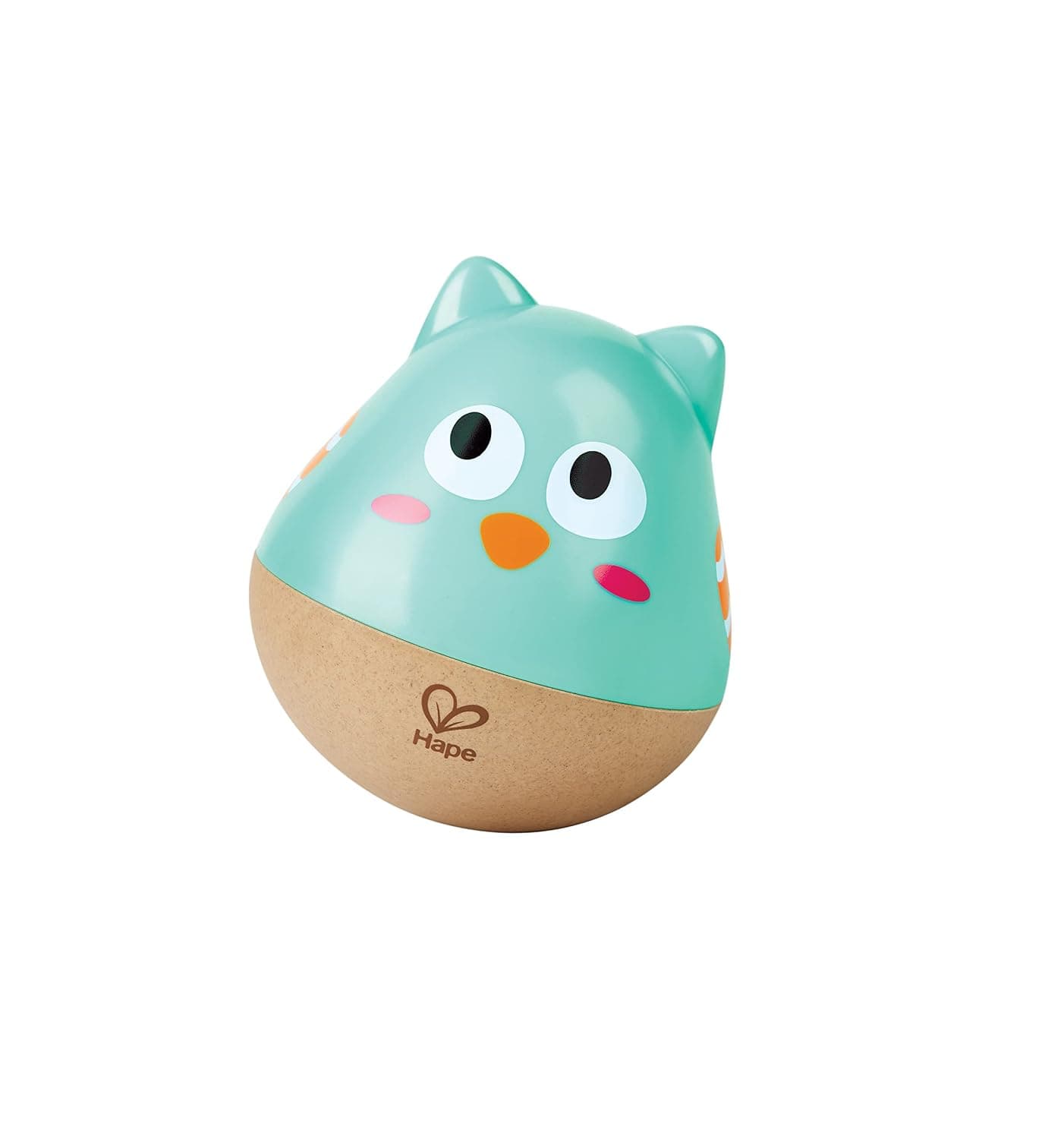 Hape Owl Musical Wobbler - Blue Musical Toy for Babies | Music Toys For Infants | Encourages Music Exploration | Compact Size for Travel | Ages 0M and Up