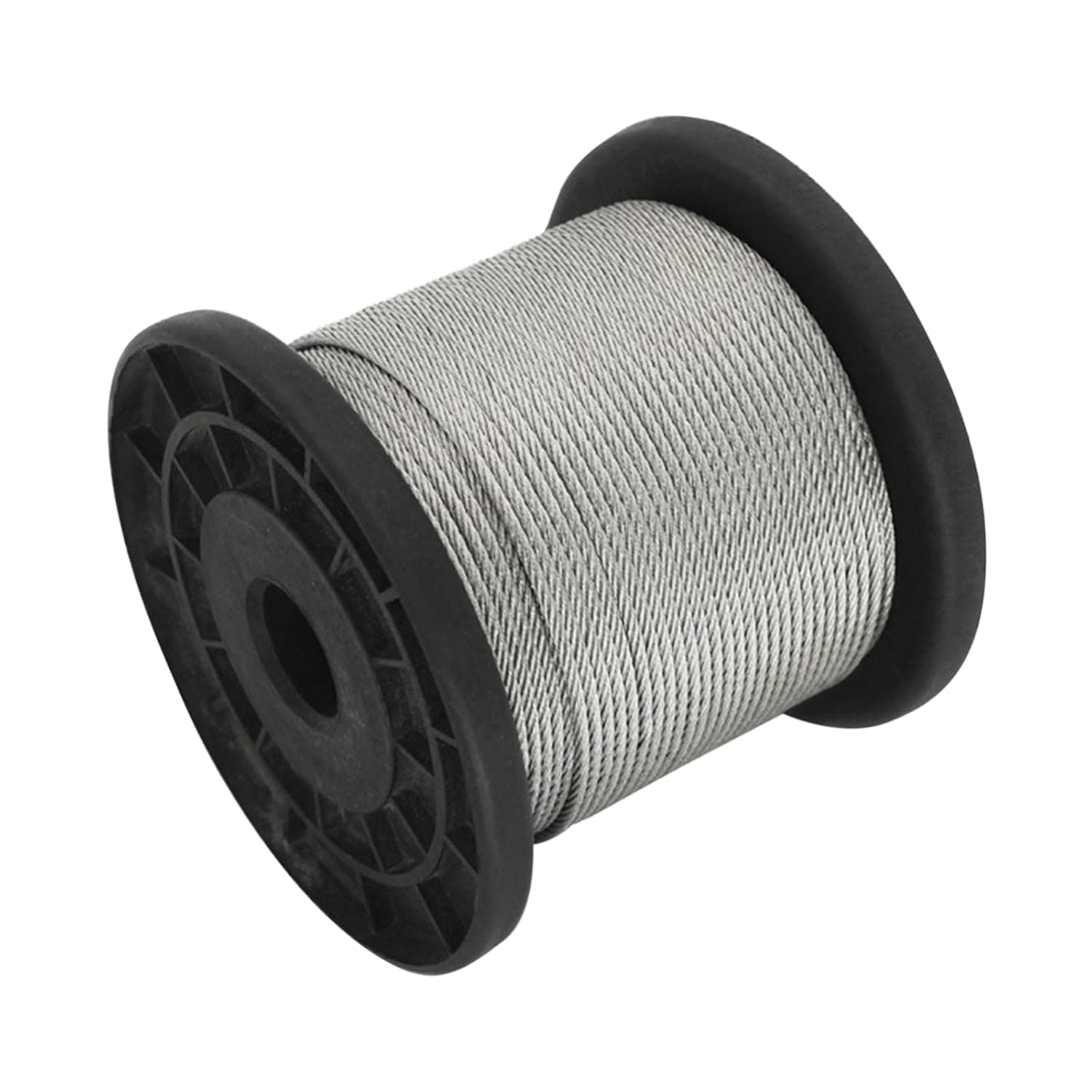 Joleritc 304 Stainless Steel Wire Rope Cable with 30pcs Aluminum Clamps Loops 328FT String Light Hanging Cable 1 * 7 Strand Core 110Mpa Breaking Strength for Outdoor Yard Garden
