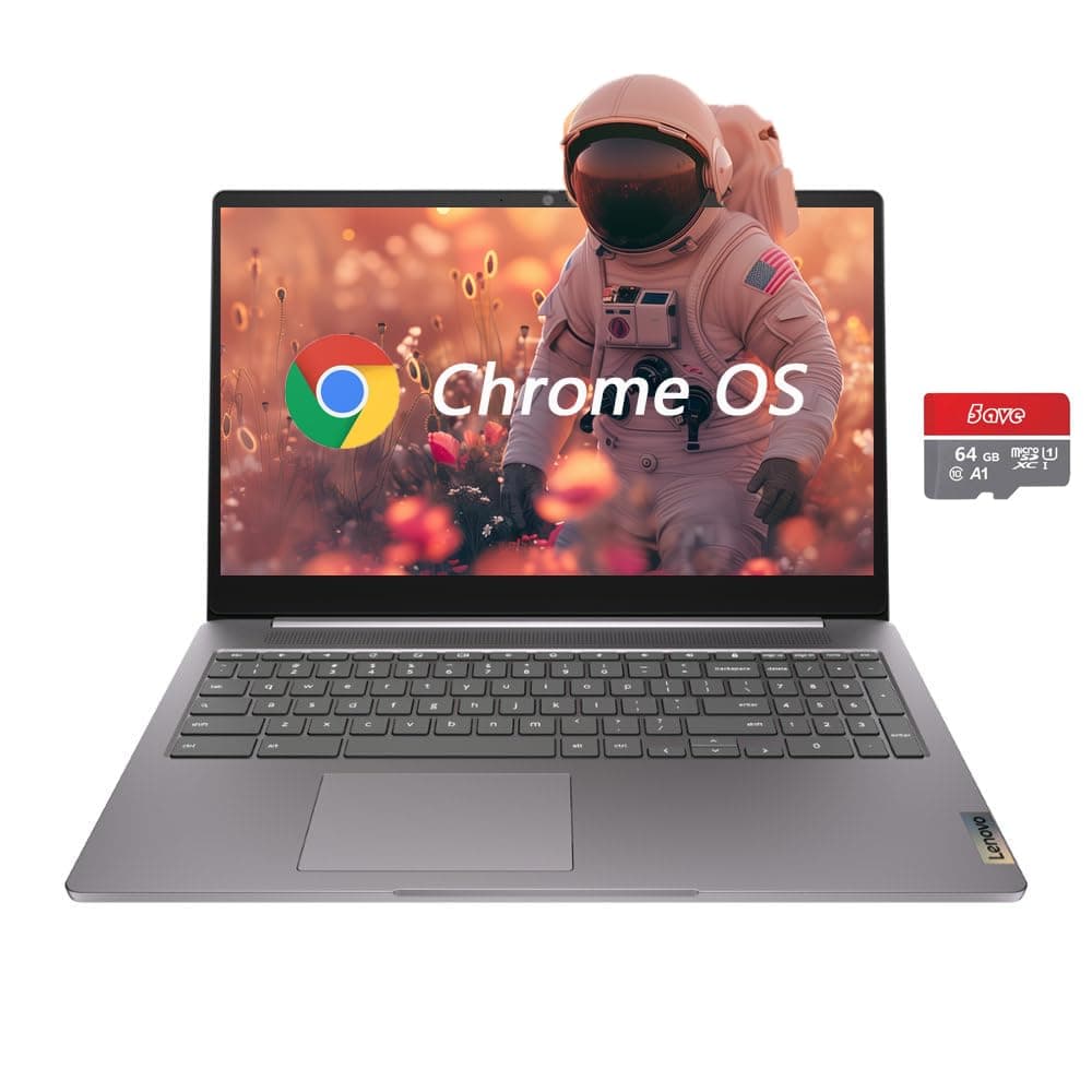 Lenovo 15.6" FHD Chromebook, IdeaPad 3i Laptop, Intel Celeron N4500, 4GB RAM, 128GB Storage(64GB eMMC + 5ave 64GB Flash Memory), Webcam, HDMI, Bluetooth, Chrome OS, Arctic Grey