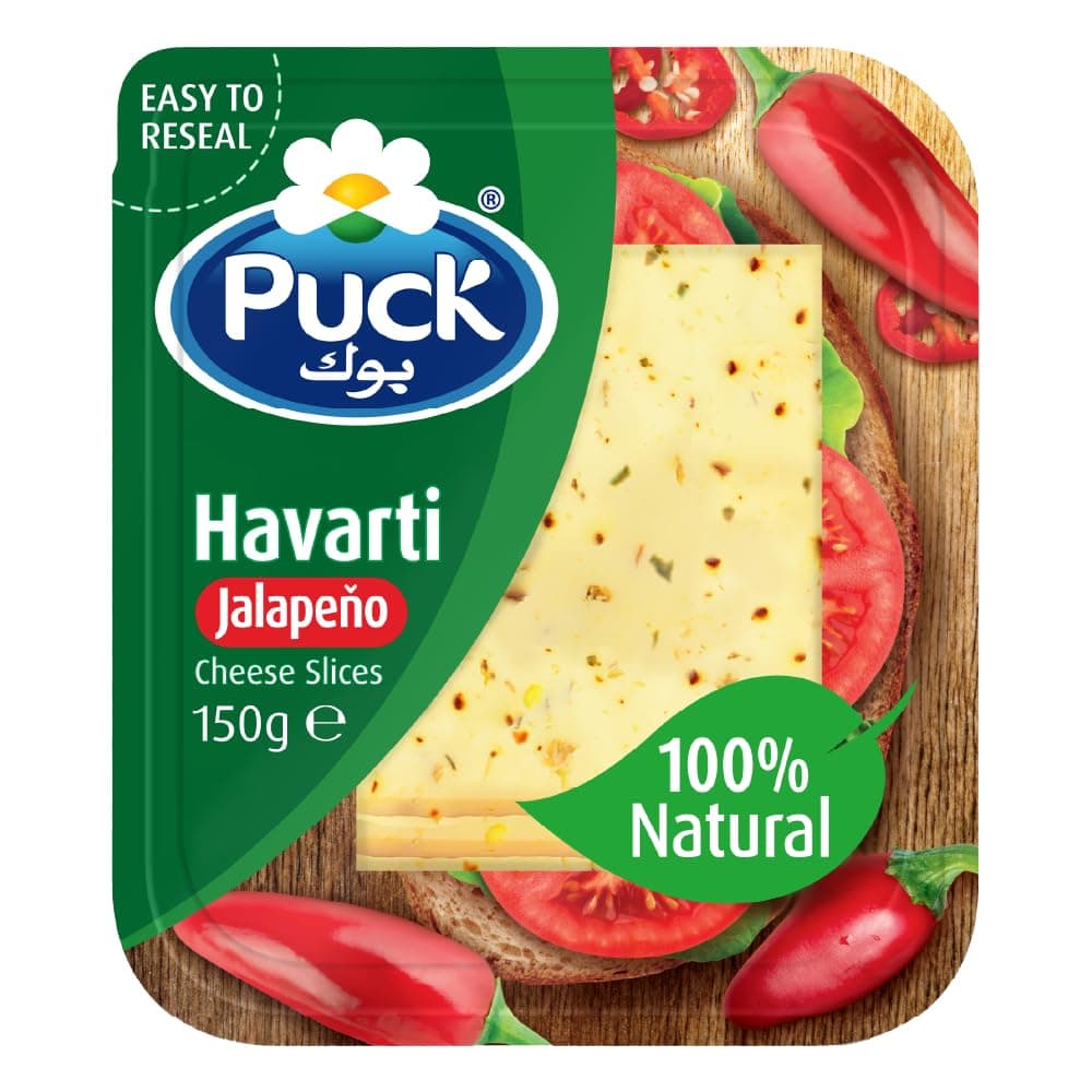 Puck Havarti Jalapeno Natural Cheese Slices, 150 g