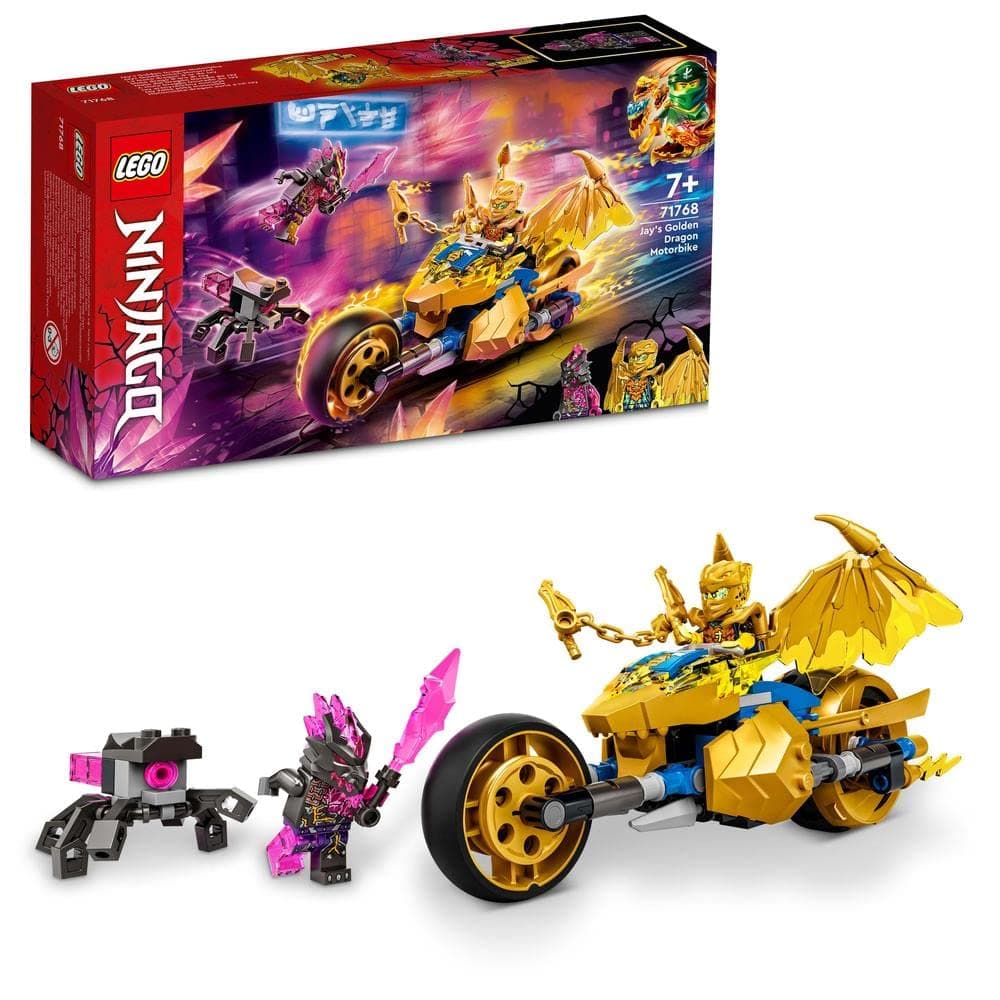 LEGO® NINJAGO® Jay’s Golden Dragon Motorbike 71768 Building Kit (137 Pieces)