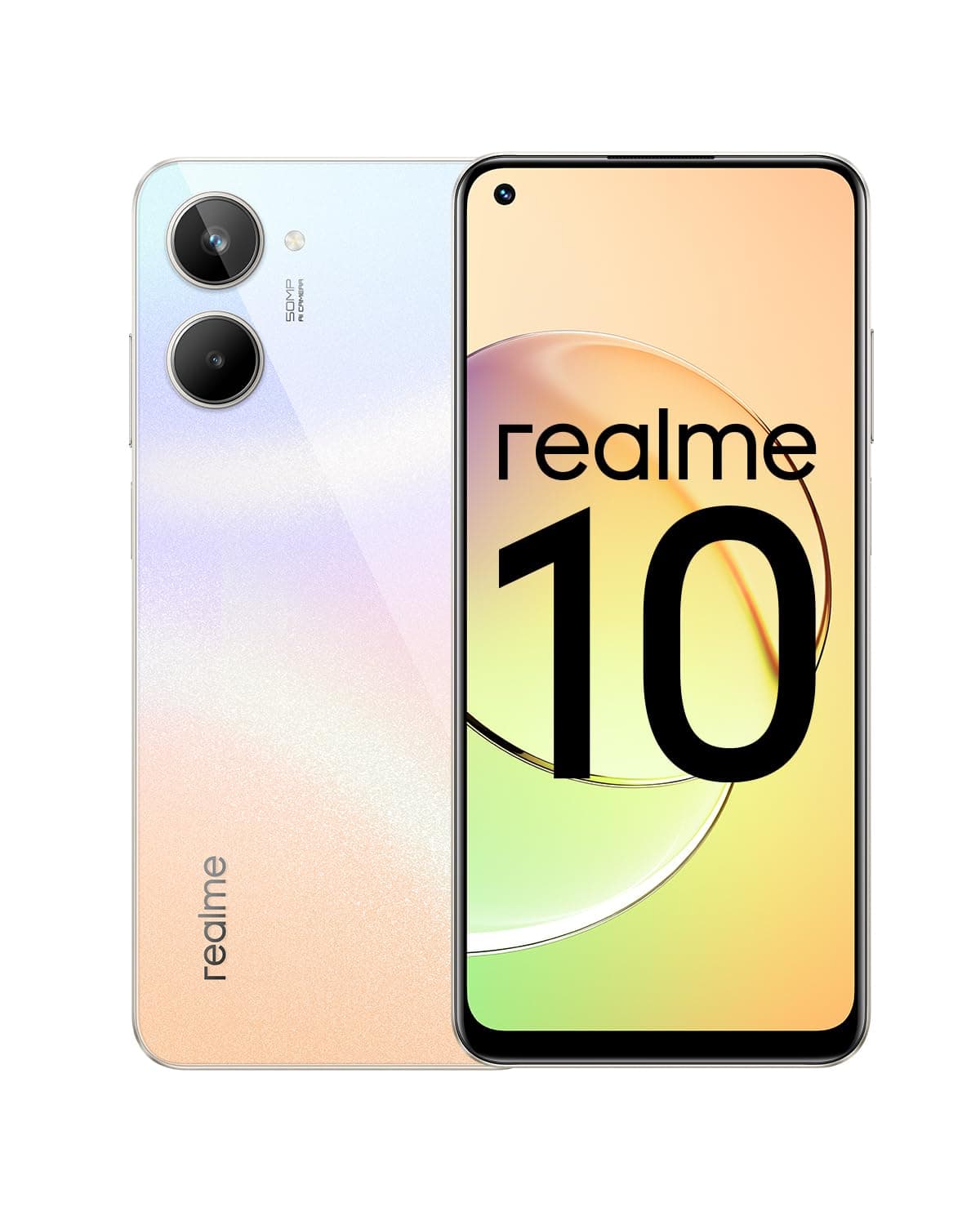 Realme 10 4G Dual-SIM 256GB ROM + 8GB RAM (Only GSM | No CDMA) Factory Unlocked 4G/LTE Smartphone (Clash White) - International Version