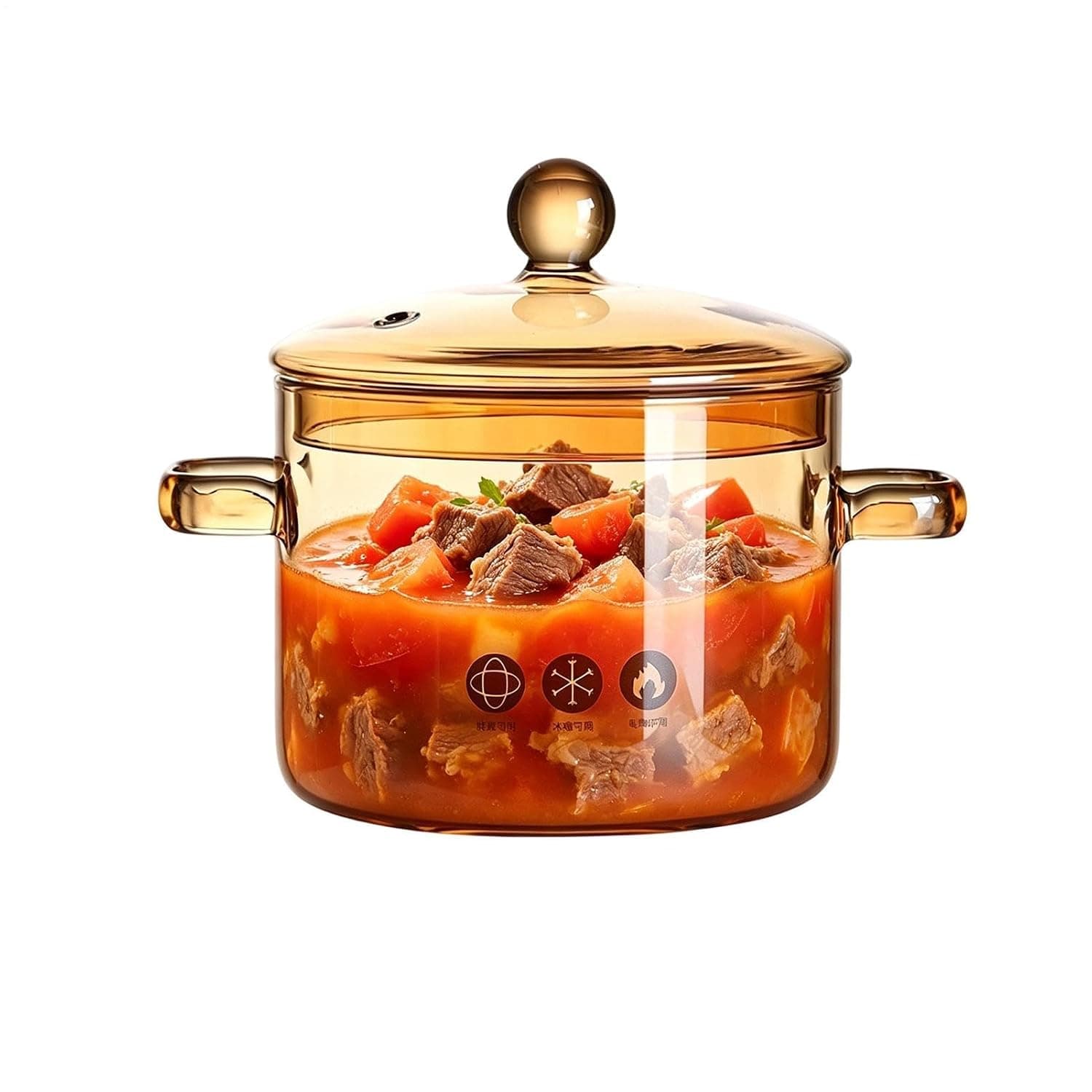Glass Pot Heat-resistant Glass Clear Pan with Lid | Soup Pot with Lid for Hot Simmer Food Stove Oven Microwave Tea Pasta Soup Home