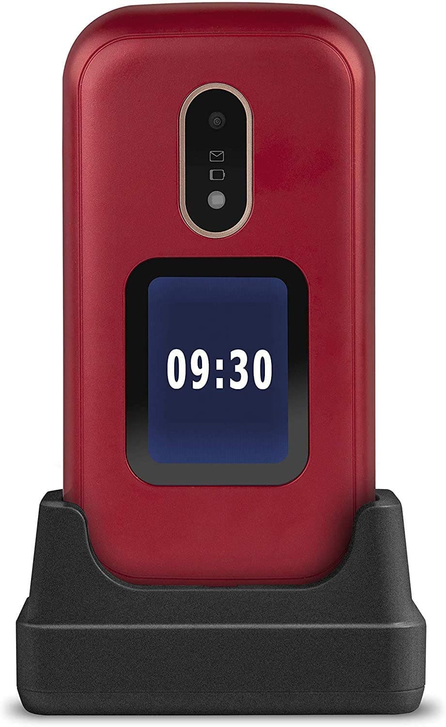 Doro 6060 Dual-SIM 64MB (GSM Only | No CDMA) Factory Unlocked 2G Cell Phone (Red) - International Version