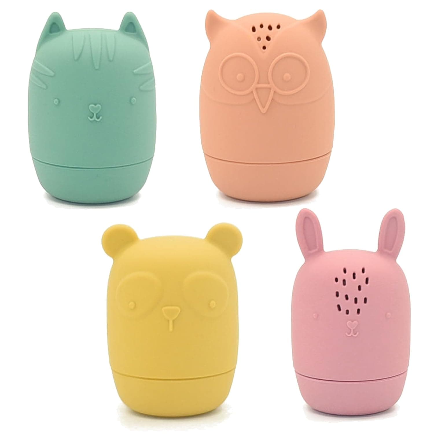 PandaEar Baby Bath Toys, 4Pack Bath Toys Silicone Bath Toys for Toddlers Infants