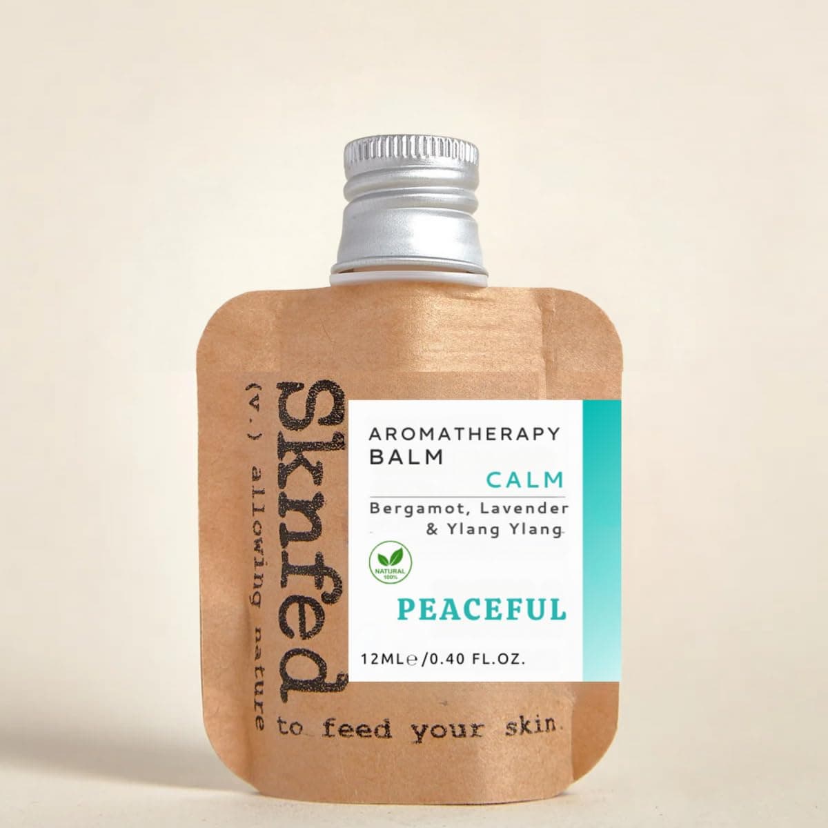 Peaceful Aromatherapy Balm 12g – Natural Calming Essential Oil Balm for Relaxation & Tranquillity, Stress Relief, Soothing Portable Pulse Point Balm