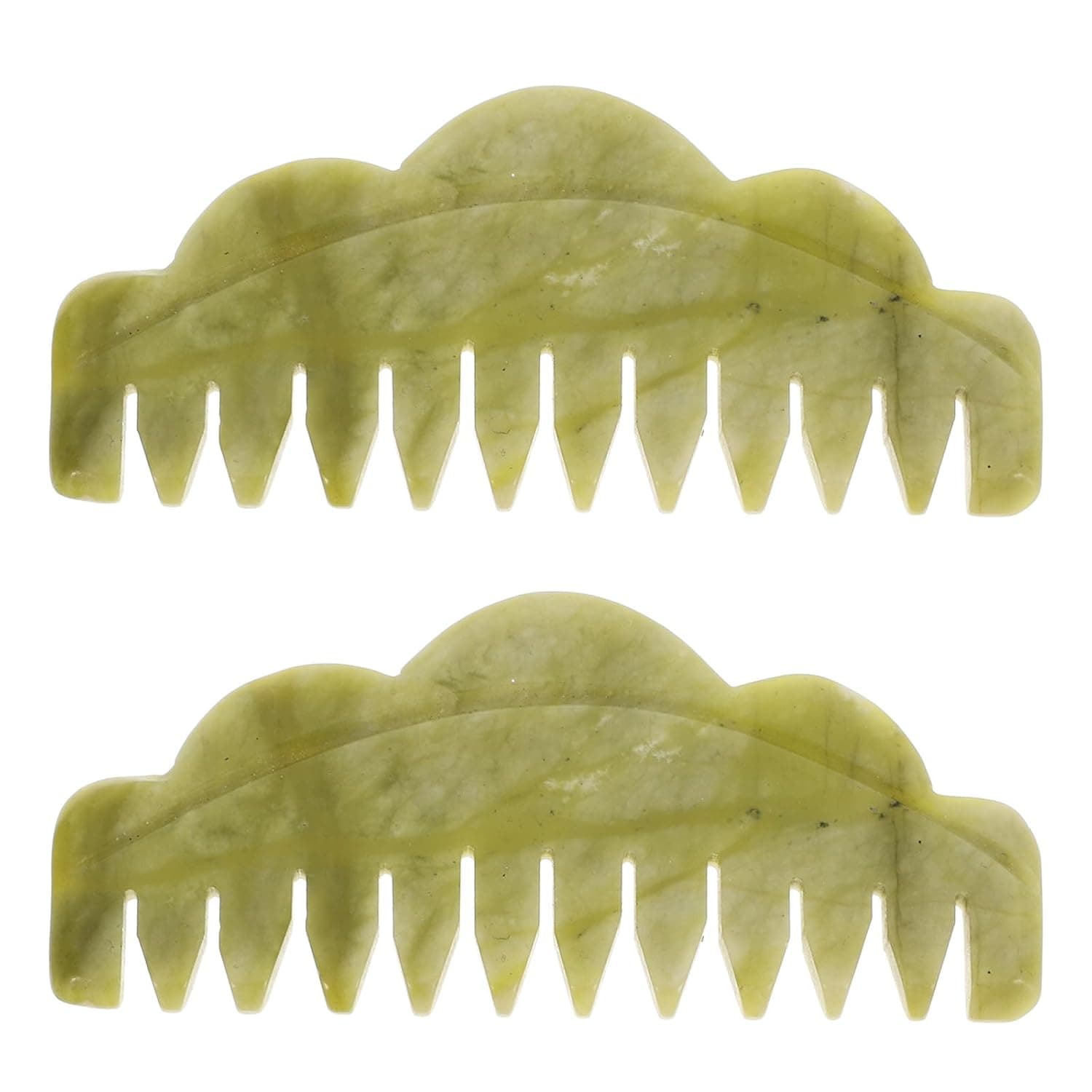 2pcs Jade Scalp Massage Combs Hair Care Tool for Women Natural Head Massager Hairdressing Tool for Relaxation and Scalp Stimulation