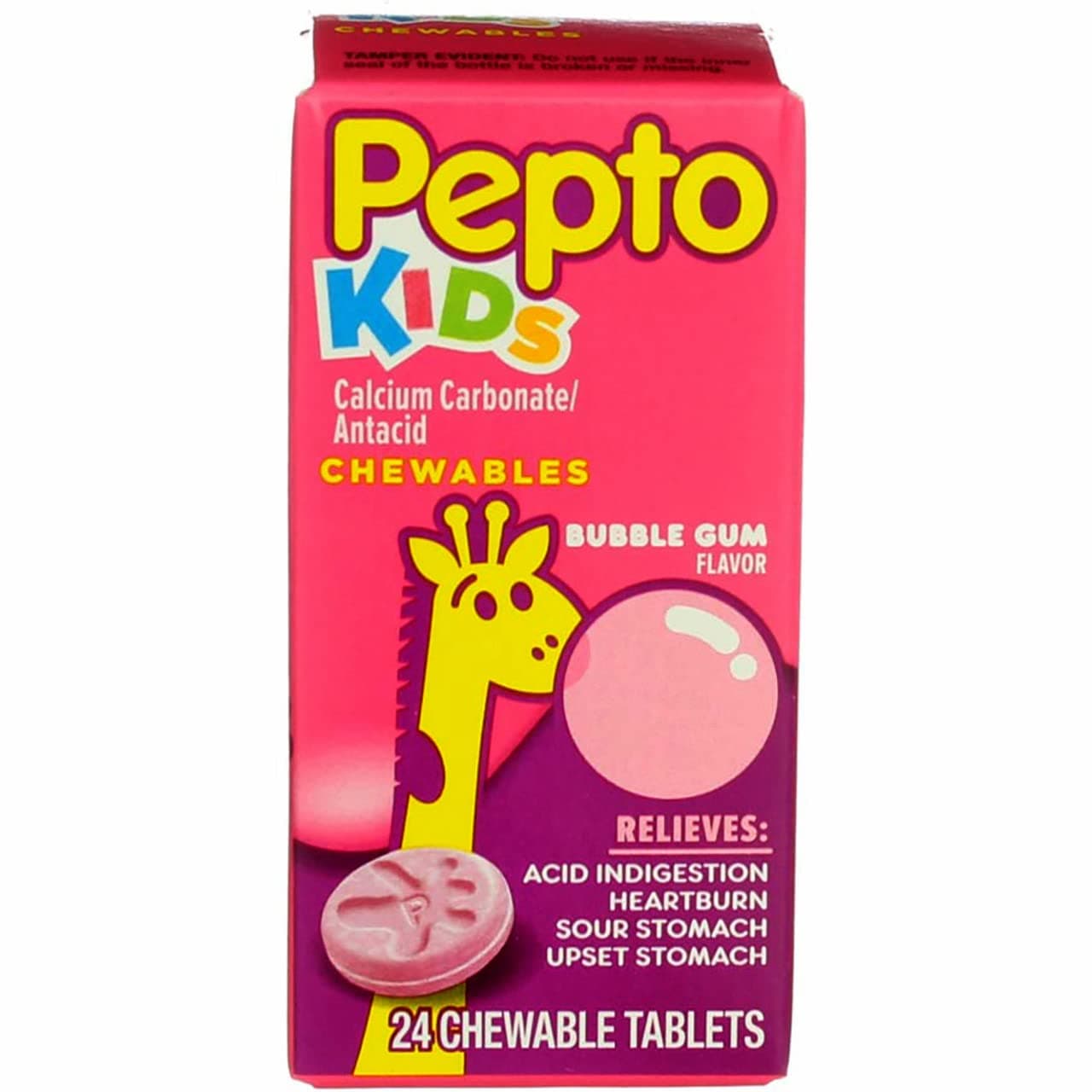 Pepto Bismol Children`s Chewable Tablets Bubble Gum 24 Ct (4 Pack)