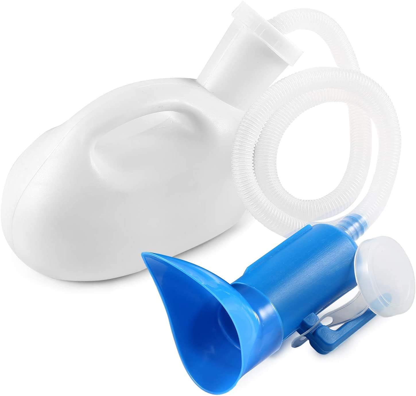 Urinal for Men Women 2000ML 2 in 1 Portable Urinal for Women Urine Bottle Female Urinals Hospital Camping Car Travel Bedside Emergency (white)