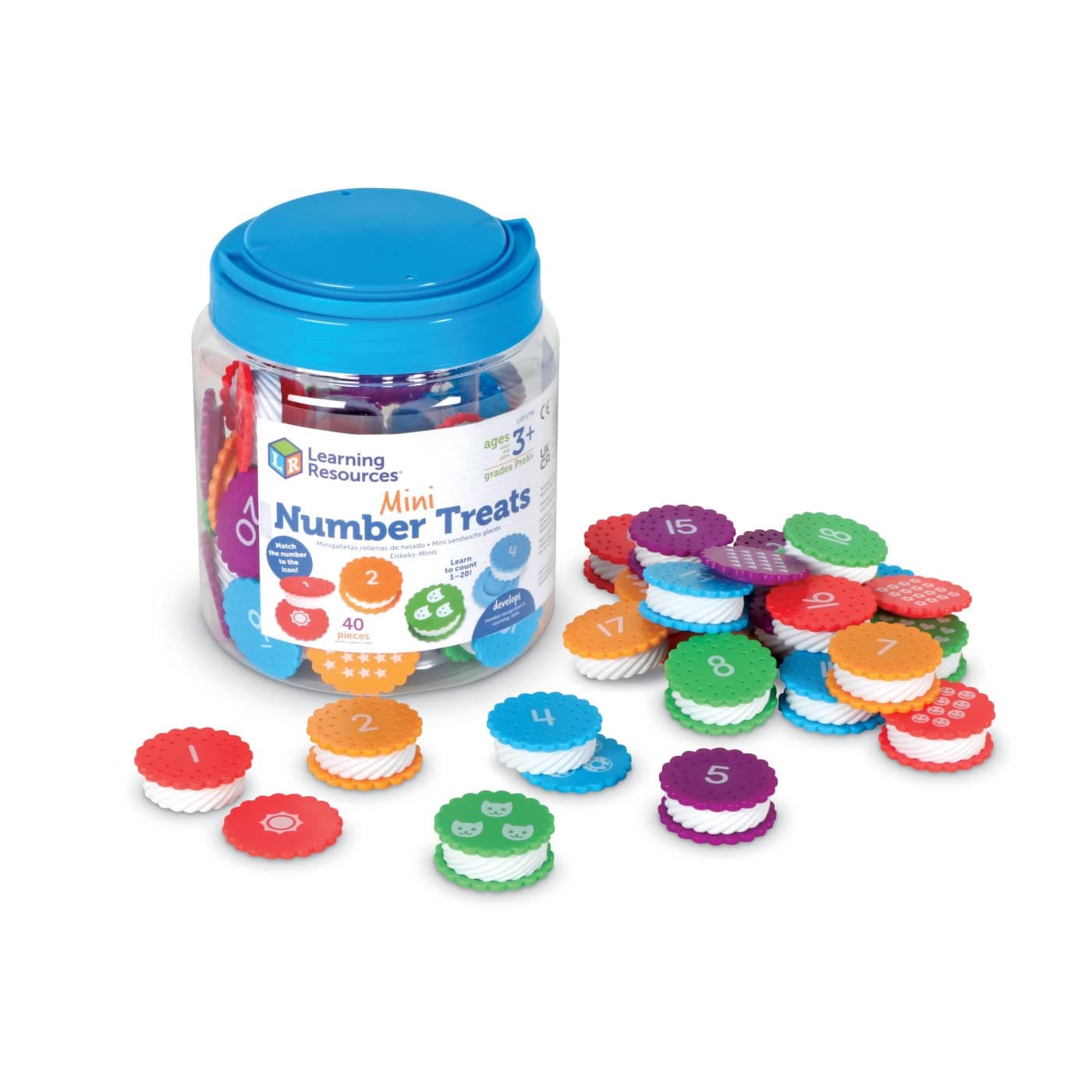 Learning Resources Mini Number Treats, Toddler Learning Toys, Learning & Education Toys, Montessori Toys for Kids, Baby & Toddler Toys, Cookie Toys, 40 Pieces, Ages 3+