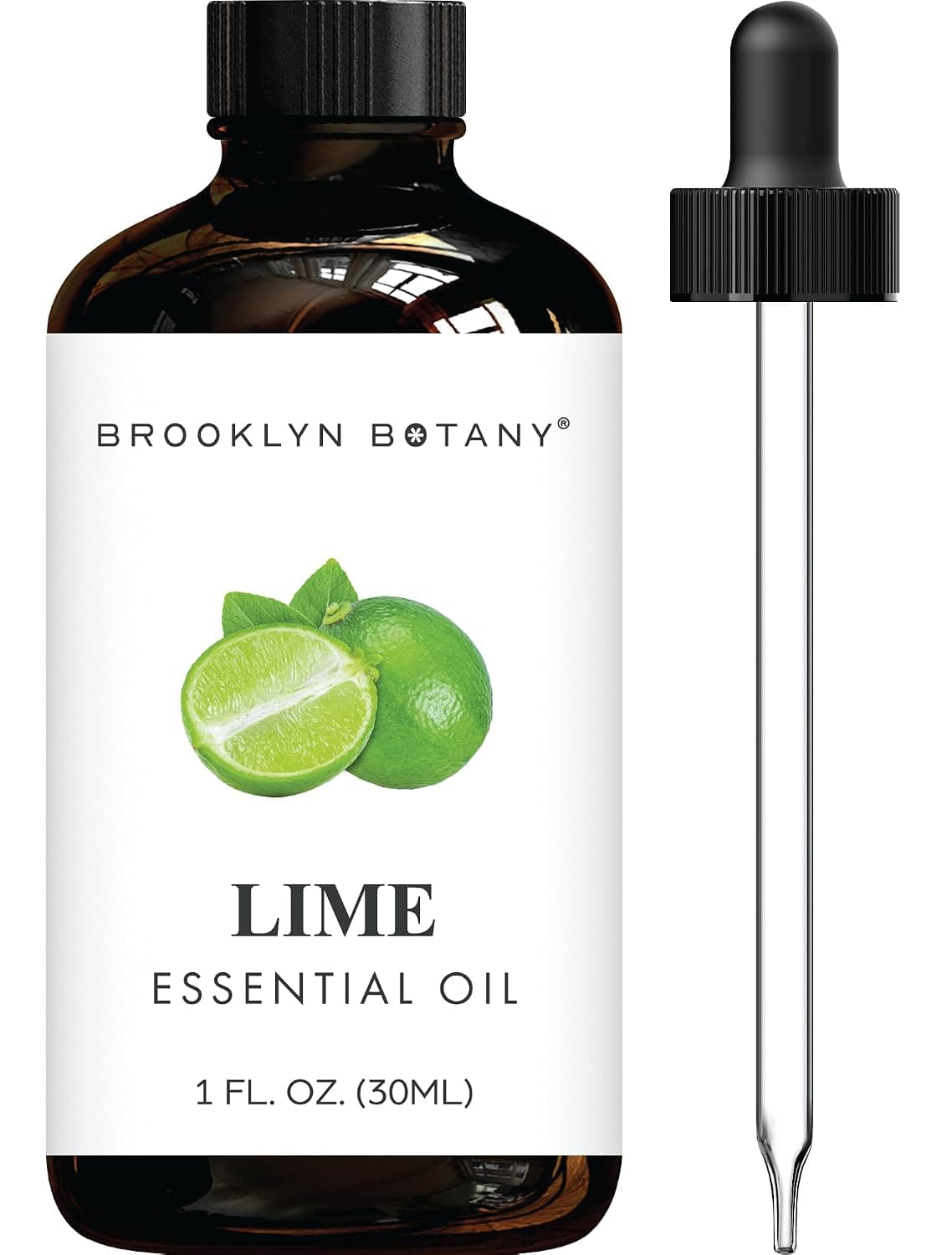 Brooklyn Botany Lime Essential Oil - 100% Pure and Natural - Premium Grade Oil with Dropper - for Aromatherapy and Diffuser - 1 Fl Oz