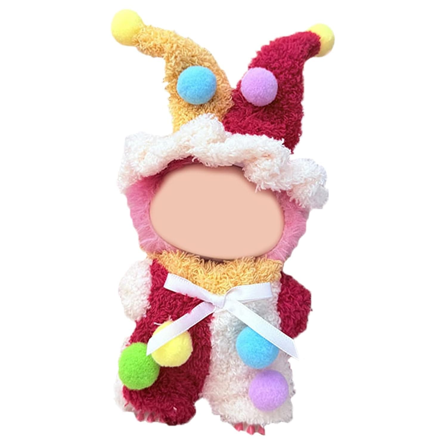 17cm Doll Clothes Set for Labubu, Colourful Hat & Jumpsuit, Fashionable Dress-Up Outfit & Accessories (No Doll Included)