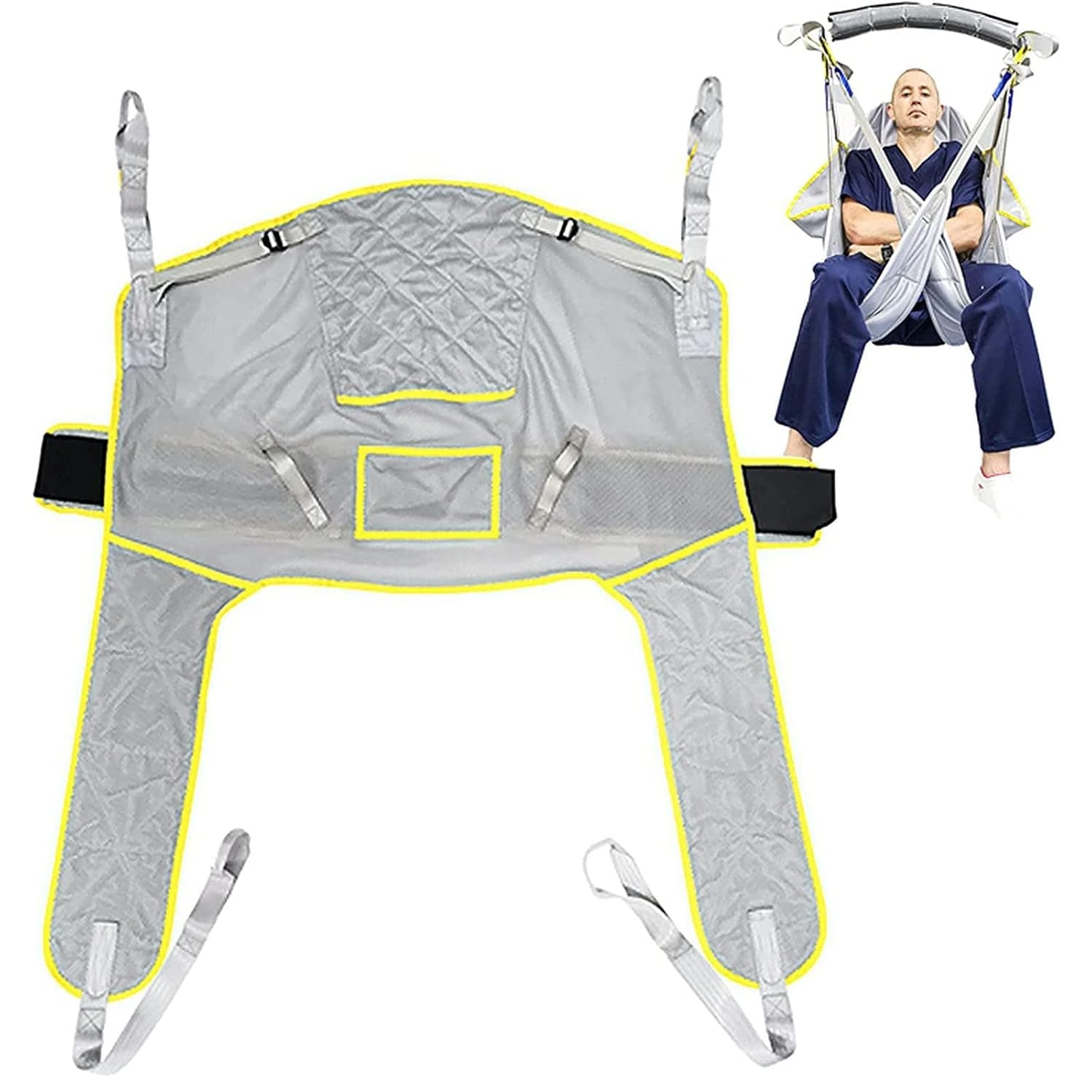 Patient Lift Sling, Sling for Transferring the Sick and Elderly, Full Body Patient Transfer Belt, Transfer from Bed to Shower Chair and Toilet, Load-230kg (Size : L)