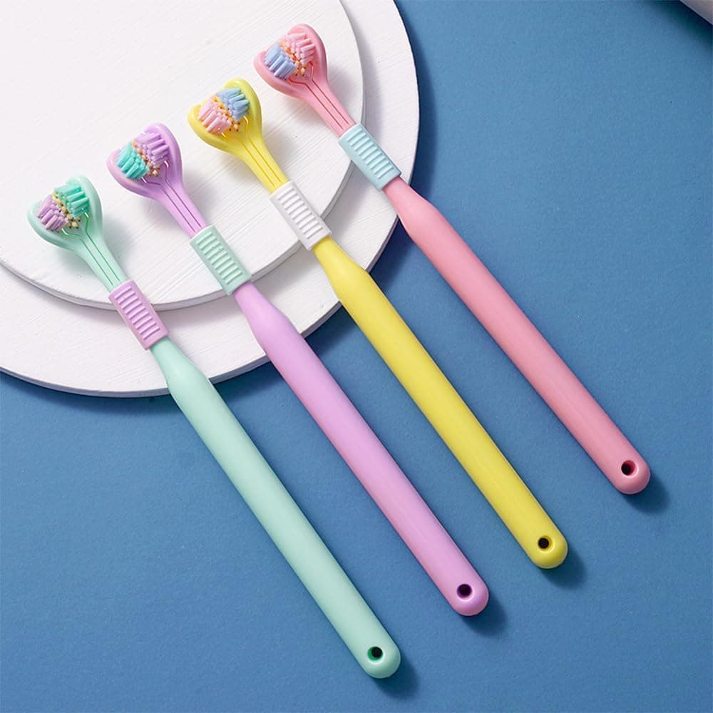 1Pc Three-Sided Soft Hair Toothbrush, Effective Wrap-Around Design, Deeply and Thoroughly to Clean Teeth and Gums, Manual Toothbrushes Suitable for Adults and Children Oral Care, Manual Toothbrushes