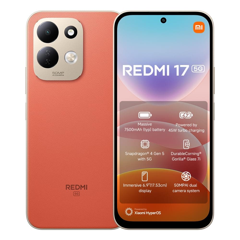 Redmi 17 5G Dual SIM – 4GB RAM, 128GB Storage, Vivid Orange - Global Version