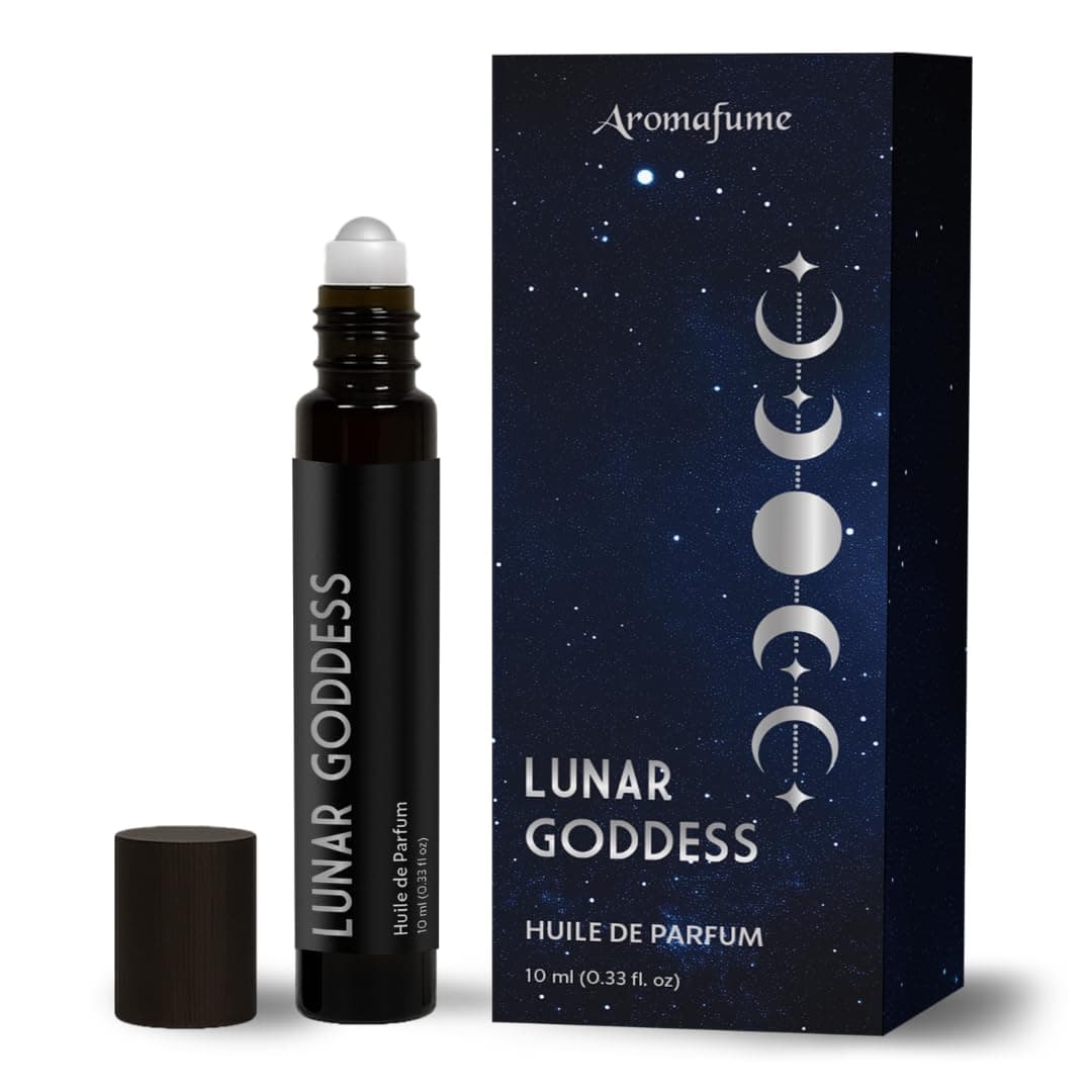 Lunar Goddess Non Alcoholic Perfume Oil Roll-On, Travel Size, Aromafume | Floral & Spicy | Jasmine & Oakmoss | Luxury Scent | Premium Gifts | Long Lasting Fragrance