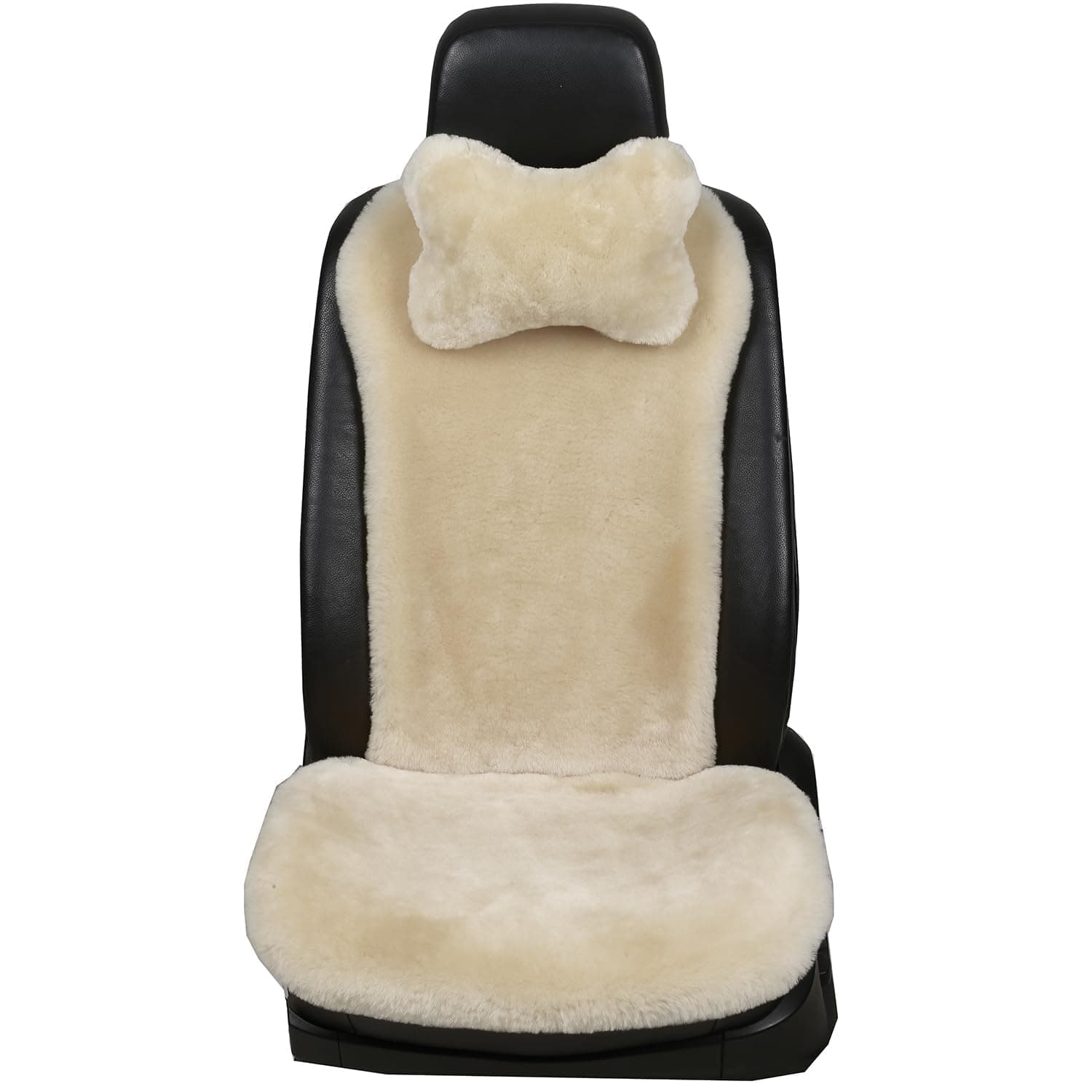Tazweeq Genuine Sheepskin Car Seat, Auto Seat Cover Soft Fur Pad Comfort Warm for Winter Office Chair Wheelchair Universal Fit