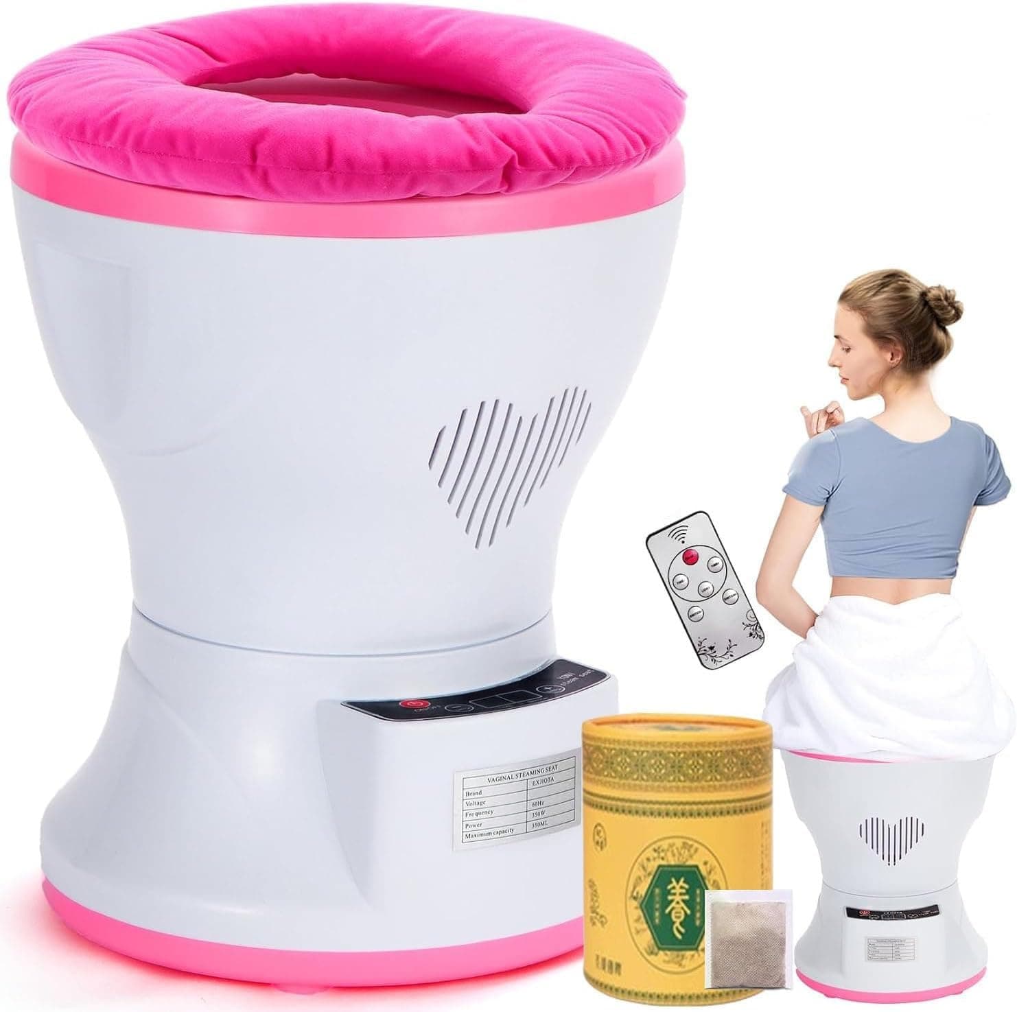 Yoni Steam Kit, Intelligent Steam Seat with Cushion and Steaming Herbs(10 Bags), V Steam at Home Kit Steam Pot for Women Health, PH Balance, Postpartum Care, Cleansing and Menstrual Support