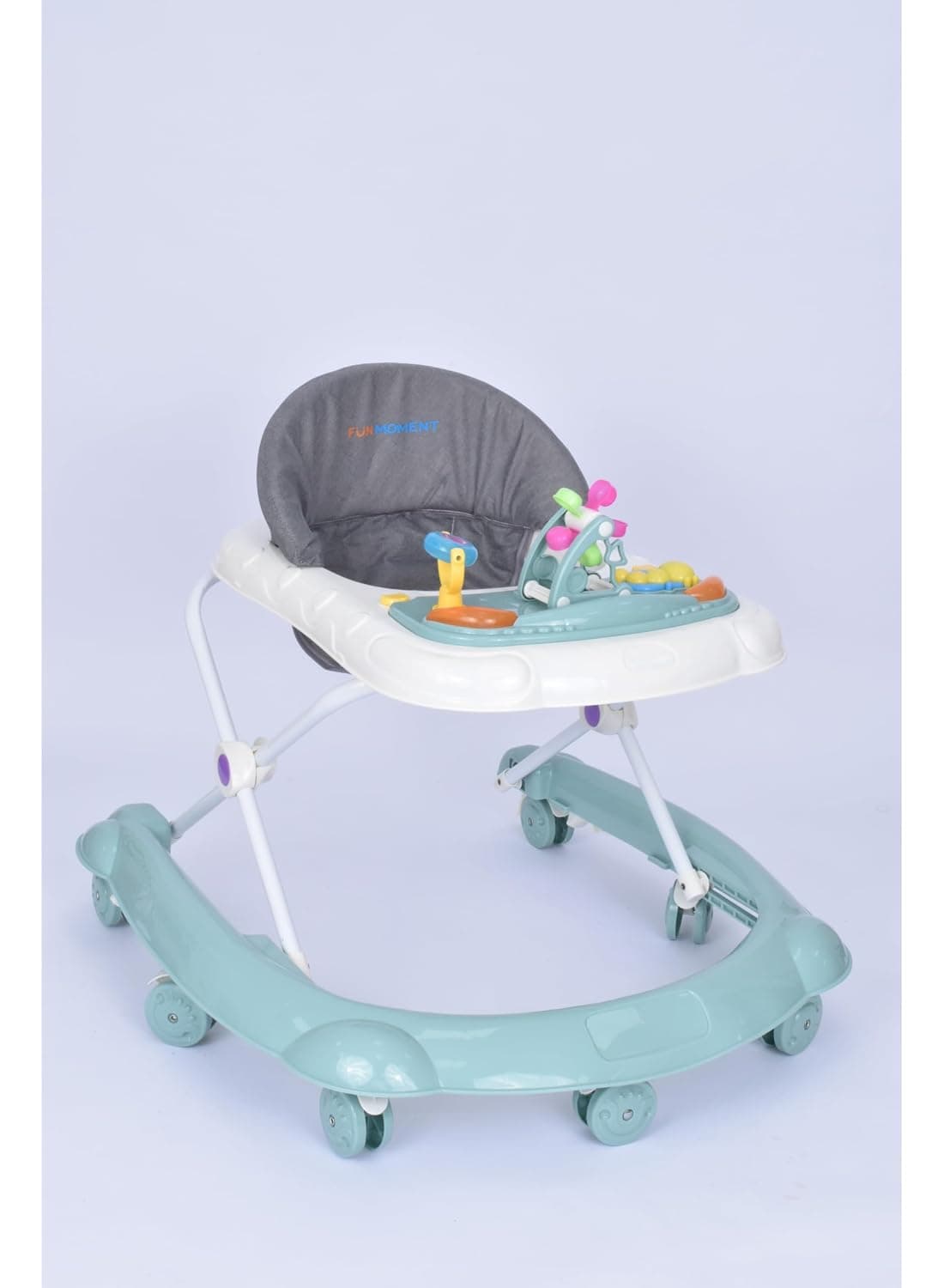 Baby walker with soft padded seat - green