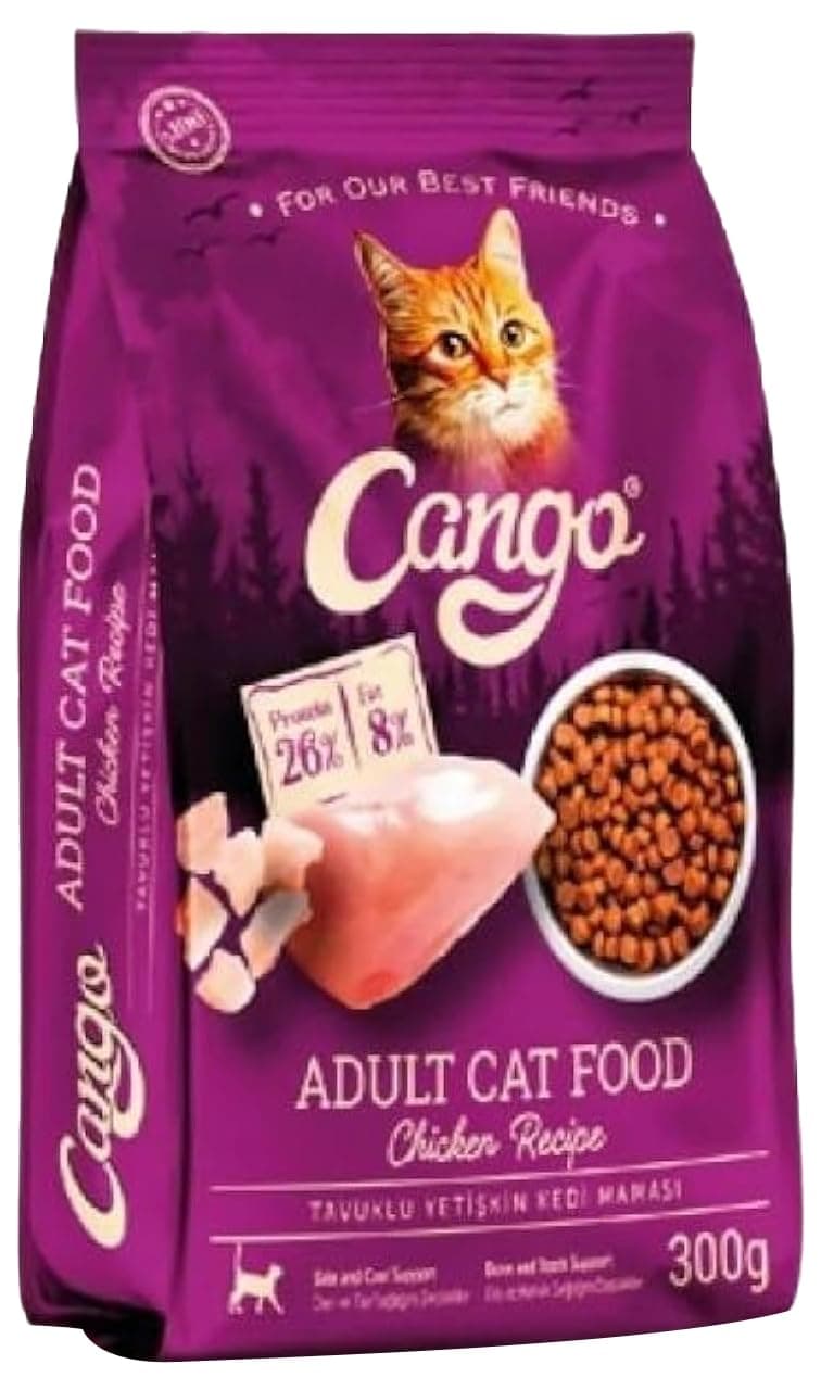 Cango Adult Dry Cat Food - Chicken Recipe, 300 gm – Complete Nutrition for Healthy Adult Cats