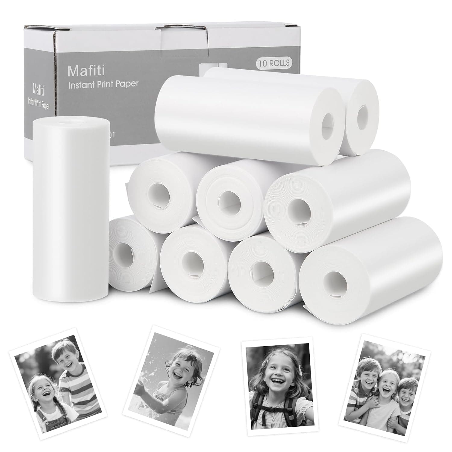10 Rolls Kids Instant Camera Refill Print Paper,57x 25 Thermal Paper Compatible with Most Kids Camera Instant Print/Mini Printer,2.2 Inch BPA Free Photo Paper