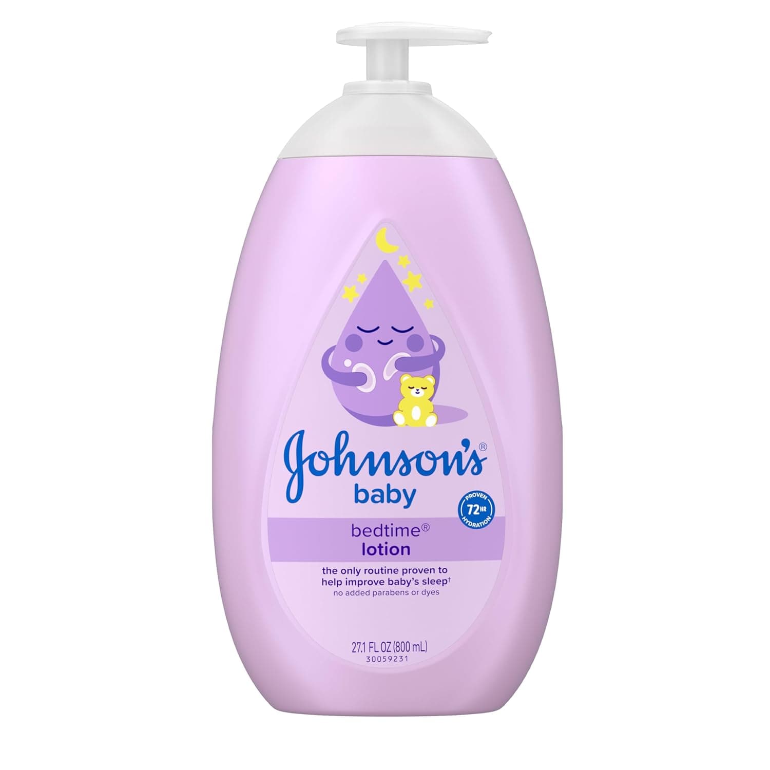 Johnson's Moisturizing Bedtime Baby Body Lotion with Coconut Oil & Relaxing NaturalCalm Aromas to Help Relax Baby, Hypoallergenic, Paraben- & Phthalate-Free Baby Skin Care, 27.1 fl. Oz | Gentle Nighttime Baby Lotion, Helps Relax & Soothe, Hydrating, No Added Parabens & Dyes