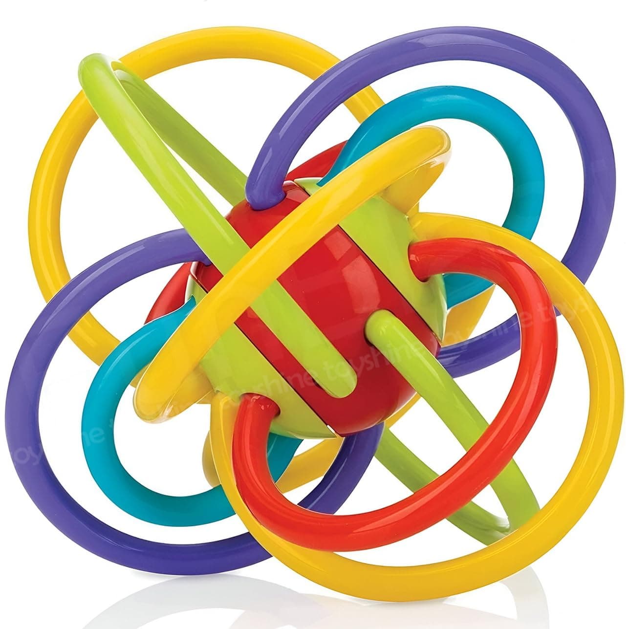Toyshine Baby Activity Easy Grasp BPA-Free Infant Teether Loopi Toy Shaker Ball for Babies Boys Girls Toddler Gift