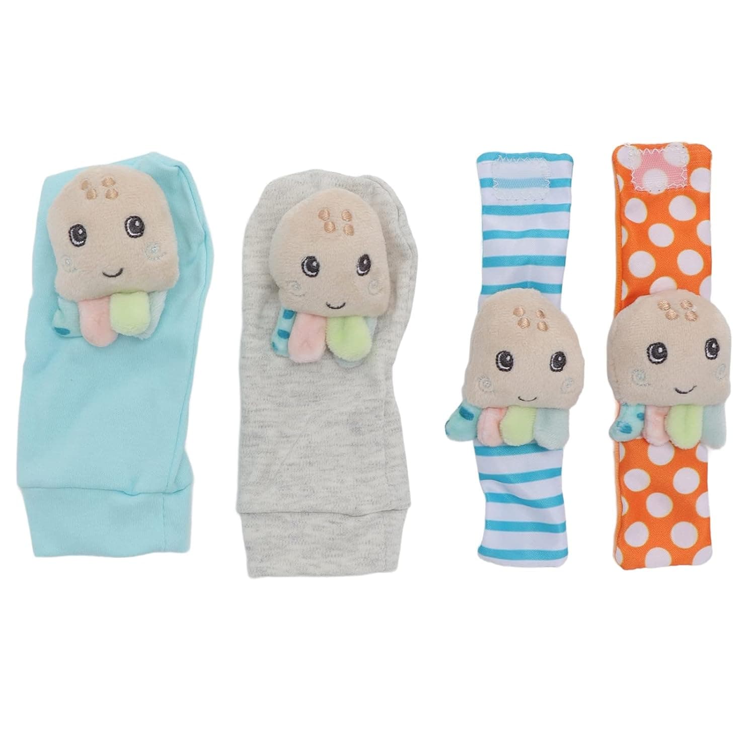 RIZGHWOY Baby Slices -Soccho Sweet Octopus Shape Soft Light Up Adjustable Wrist Slice for Babies, Premium Materials Development Toys, 4 Pieces Ideal Gifts for Newborn