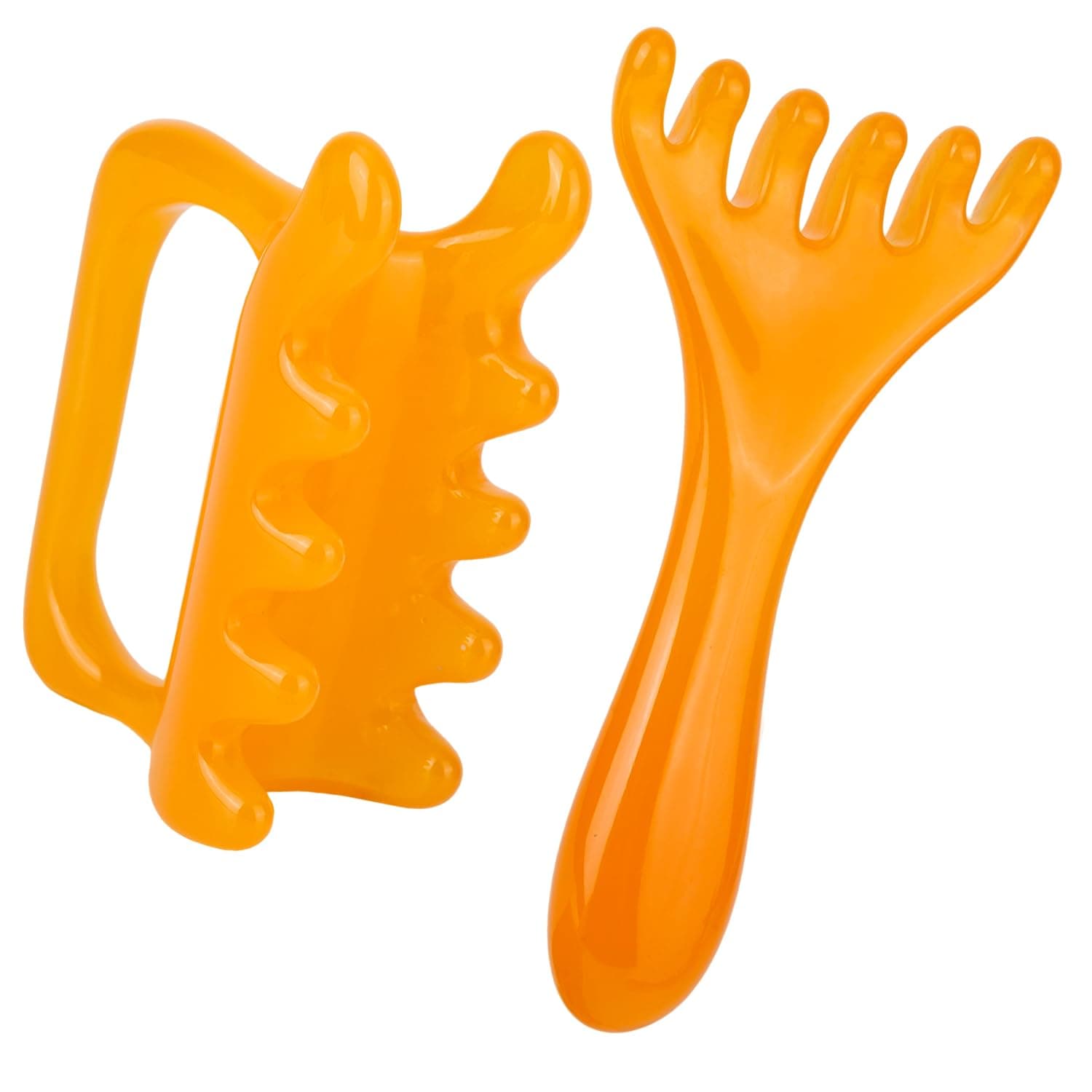 Fascia & Scalp Massage Tool Set, Portable Myofascial Release Massager for Muscle Knots Cellulite Head Massager for Hair Growth Relaxation Lymphatic Drainage (Yellow)