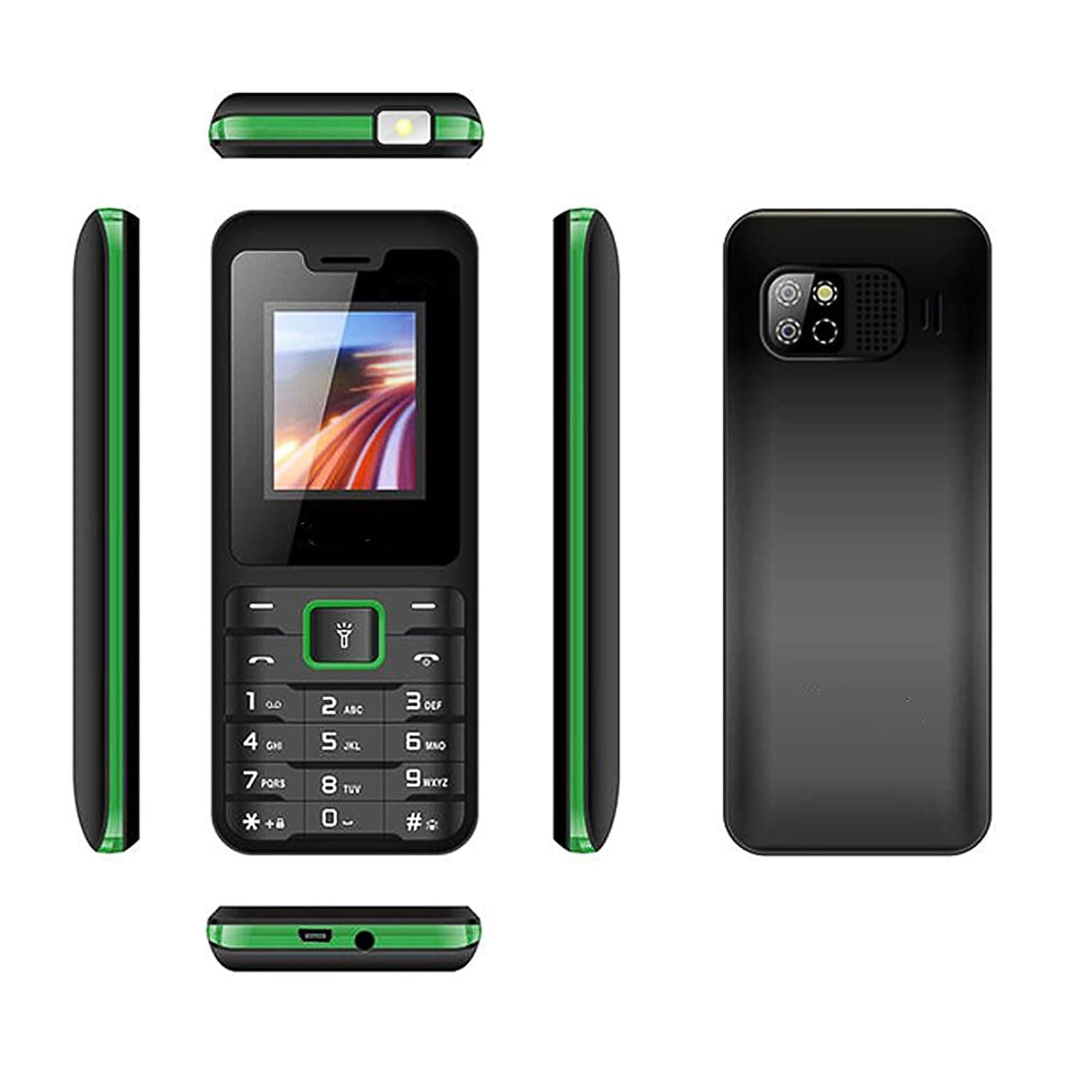 Basic Cell Phone for the Elderly, Unlocked 2G Mobile Phone with Big Buttons, Backup Dumb Phone with GSM Standard, Supports Dual SIM + SD Card,No Internet,Green