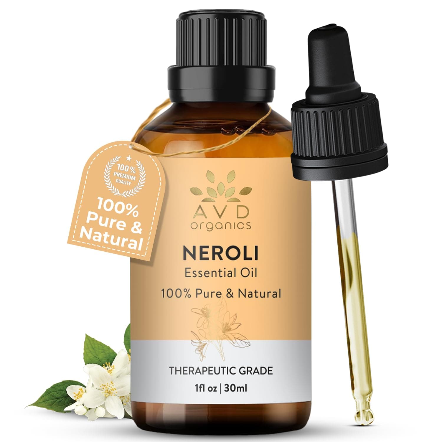 AVD ORGANICS Neroli Essential Oil 30Ml | Pure Natural & Undiluted |Use In Aromatherapy Diffusers For Mood Lifting | 1 Fl. Oz