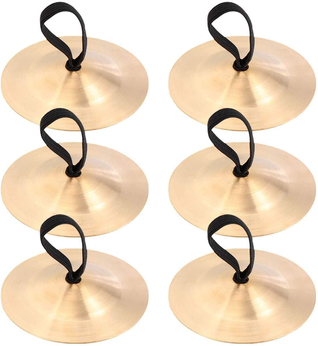 6 Pieces Finger Cymbals Belly Dancing Finger Dance Finger Zills Gold Silver Dance Finger Musical Instrument for Dancer Ball Party