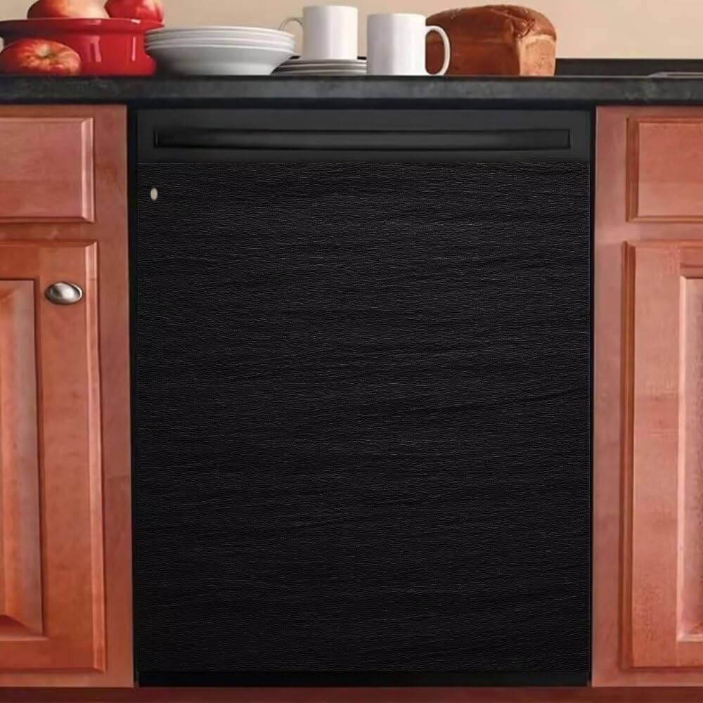 غطاء مغناطيسي اسود مصقول من الستانلس ستيل، ملصق مغناطيسي اسود، ملصق لوحة الثلاجة، ملصق غسالة صحون قابل لاعادة الاستخدام للمطبخ المنزلي، ديكور للغسالة، 23 انش × 26 انش