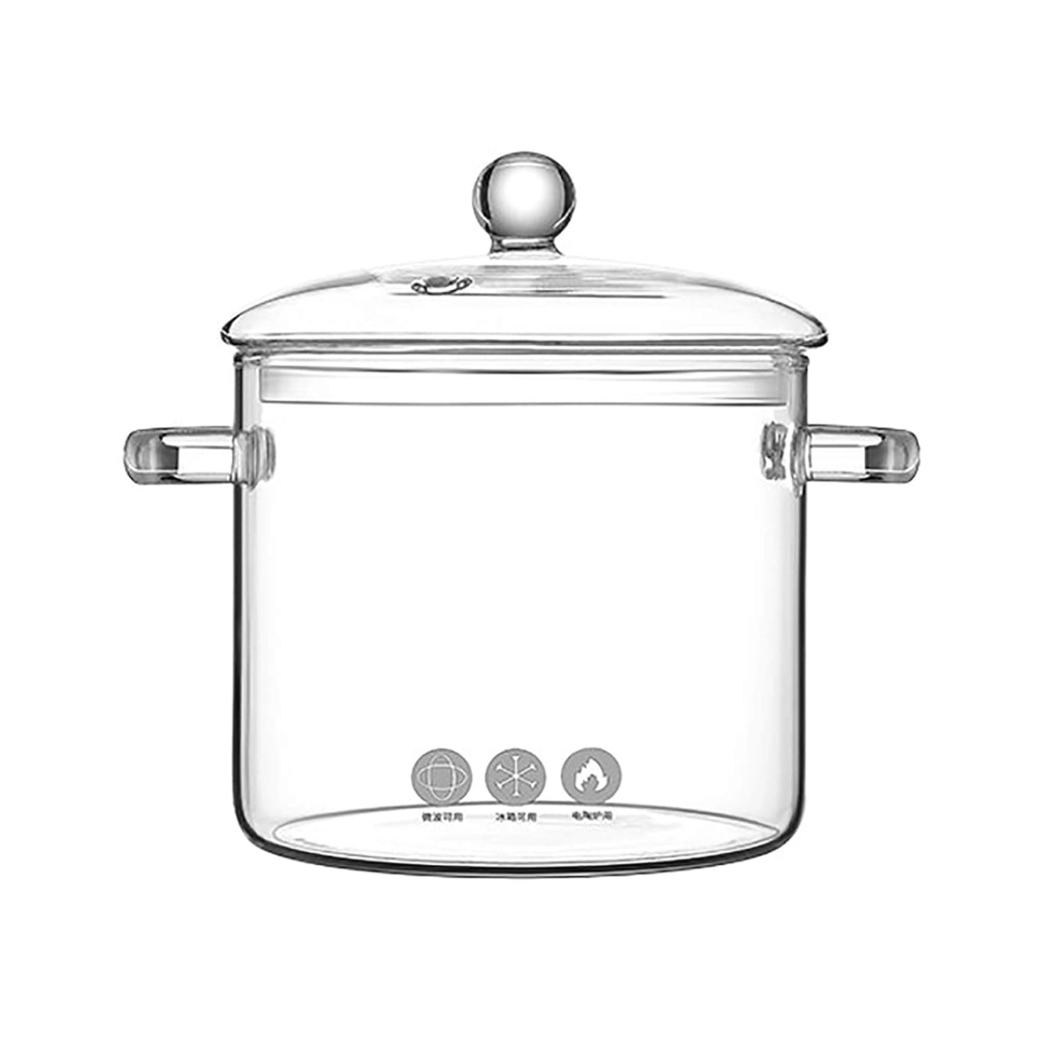 Glass Cooking Pot,Clear Glass Cooking Pot Heat Resistant Stovetop Pot Cooking Saucepan Multi-Function Stew Pot,Home Kitchen Restaurant,for Gas Stove,electric Ceramic Stove,microwave Oven