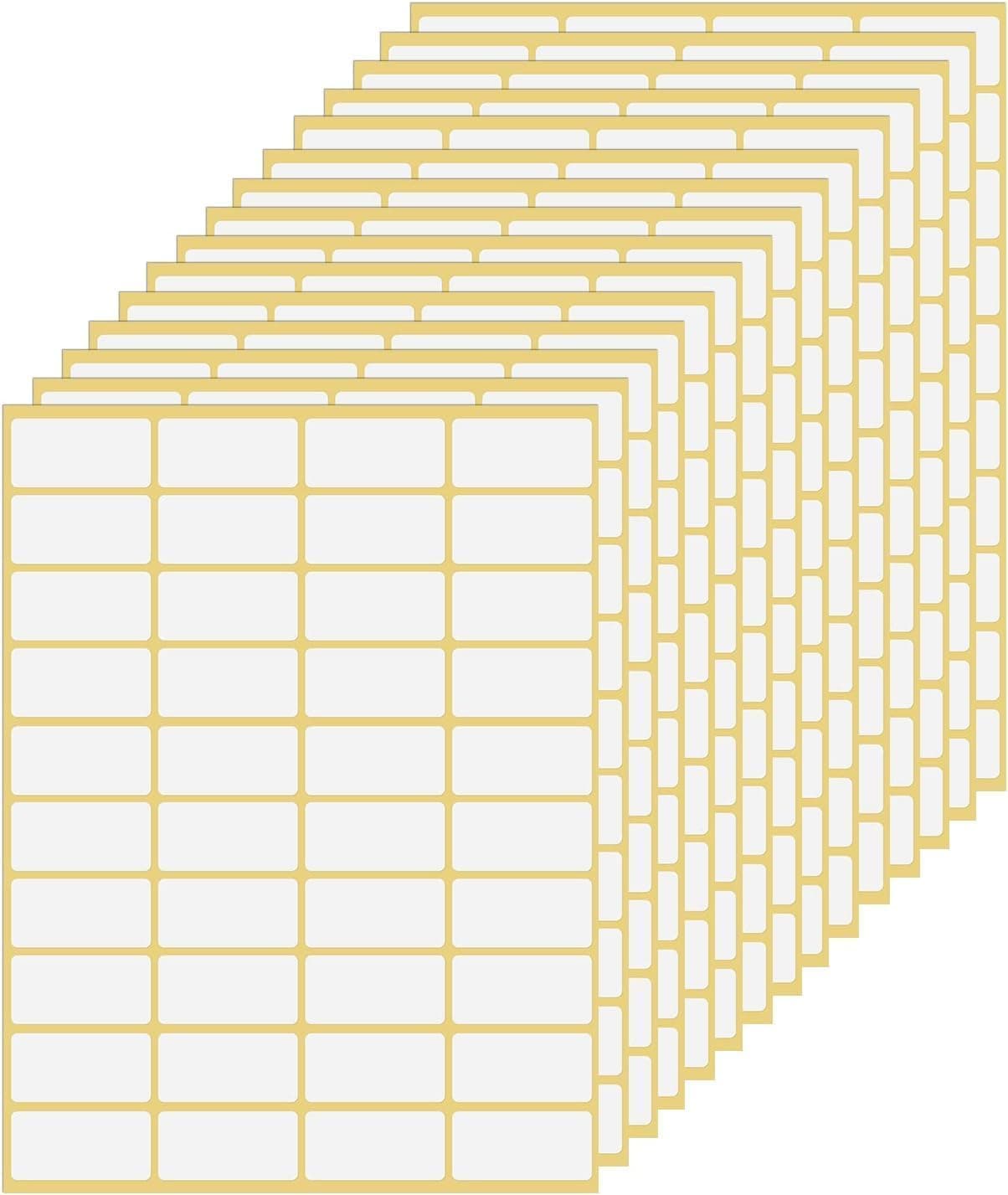 X spring Labels Stickers, 600 PCS 15 Sheets Matte White Adhesive Labels 19x38mm Small Blank Stickers, Name Address Price Sticky Labels for File Folders Envelopes Office Home Organization