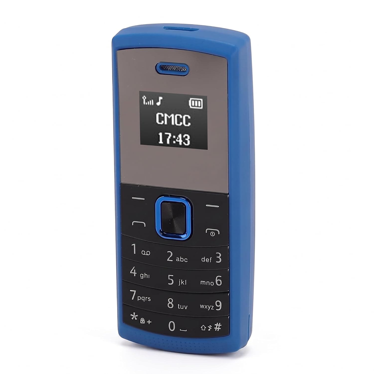 Smallest Mobile Phone, GSM Tiny Miniature Phone BT for Home (Blue)