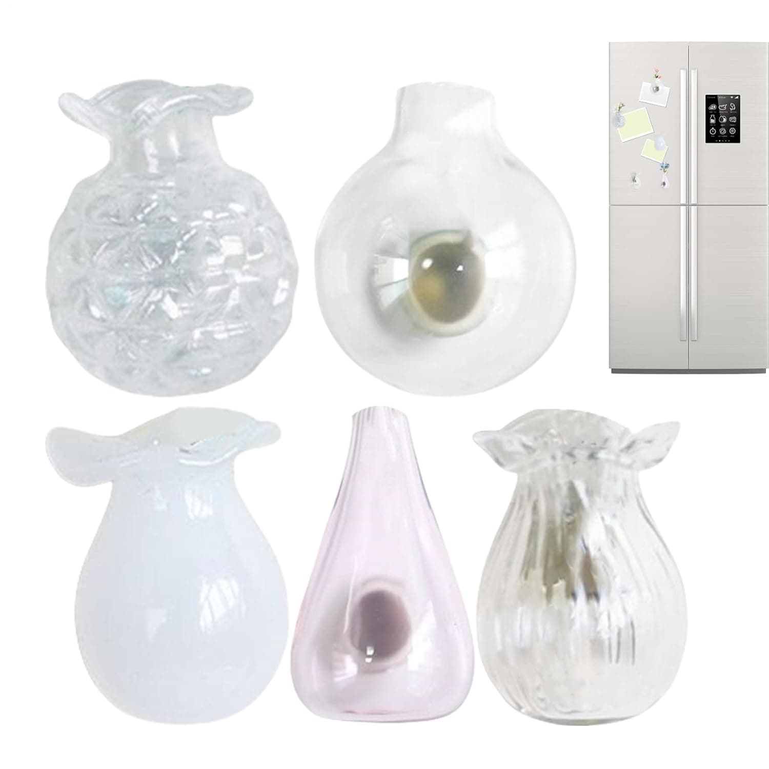 مغناطيس ثلاجة صغير للمزهرية - مغناطيس سبورة بيضاء | ملصقات مغناطيسية ثلاثية الابعاد للمزهريات من السيراميك لمكيفات الهواء والثلاجة وديكور المنزل