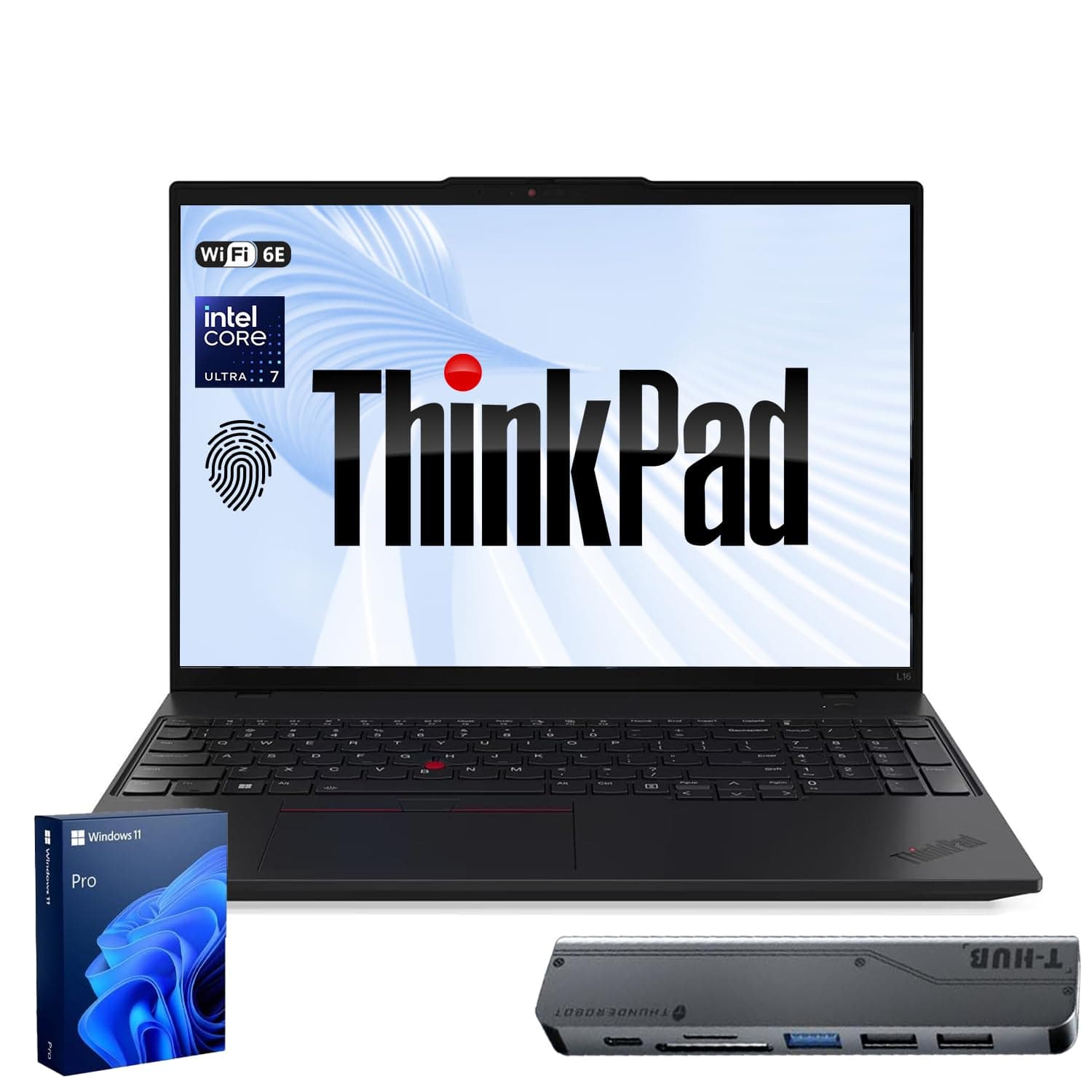 Lenovo ThinkPad L16 Gen 2 Business AI Laptop, 16" FHD+, Intel Core Ultra 7 255U, 16GB DDR5, 512GB SSD, HDMI, Fingerprint, Backlit, Wi-Fi 6E, Long Battery Life, Windows 11 Pro
