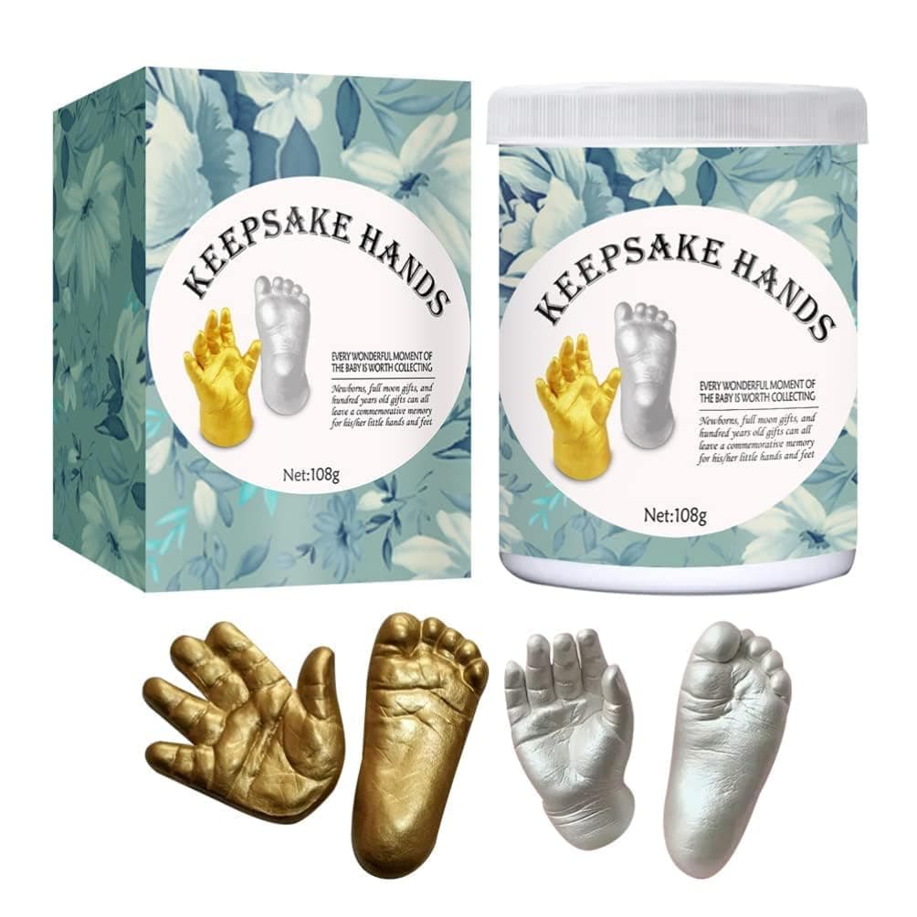 Baby Keepsake Hand Casting Kit, Kids Keepsake Sculptures, Infant Hand Foot Molding, Plaster Hand Moldings Casting Kit for First Birthday Newborn Gifts Kids