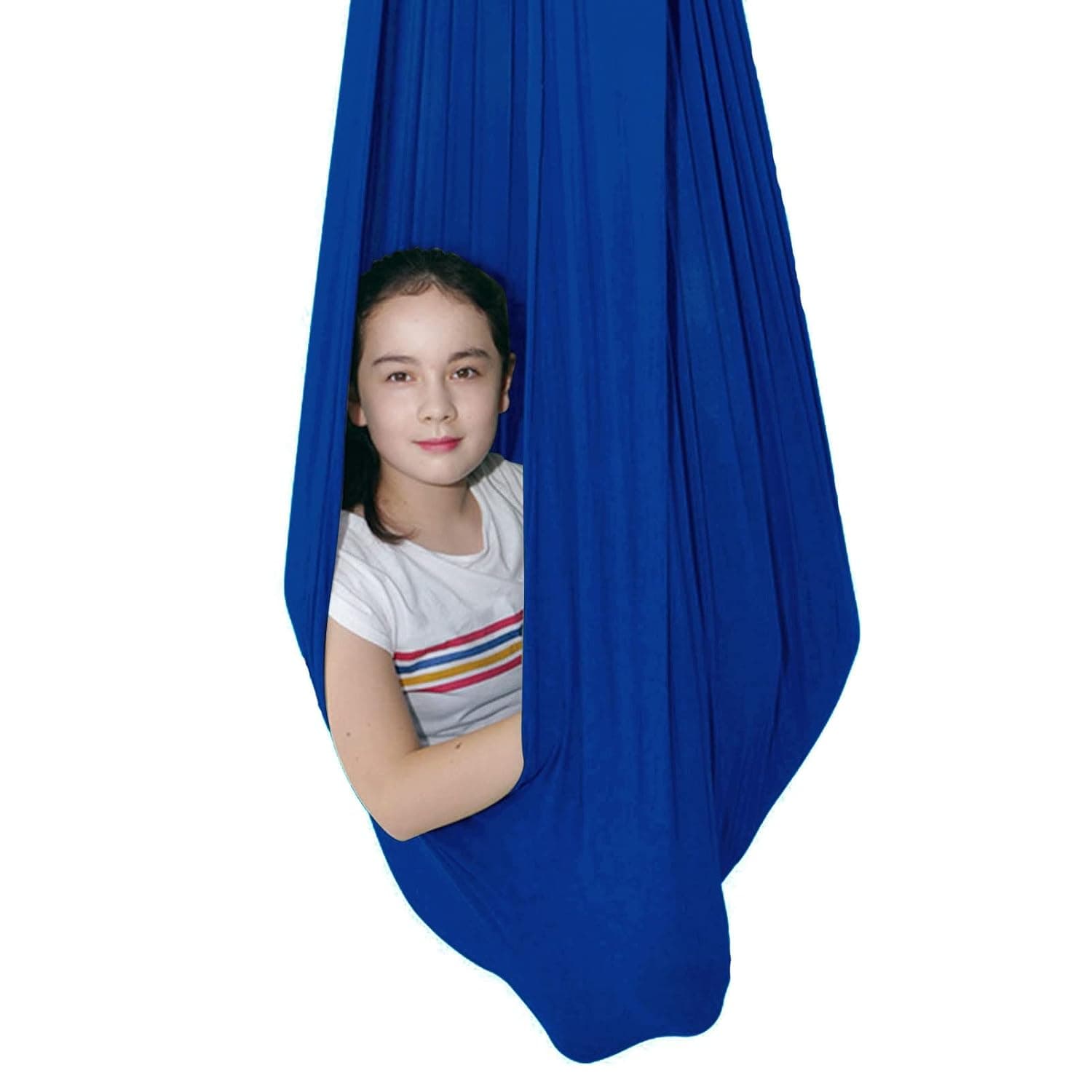 Sensory Swing for adults Indoor kids Therapy Swing Calming Snuggle Hammock durable soft strong fabric swing Best suited for children with SPD Autism and Asperger (Color : Royal blue, Size : 1M x 2.8