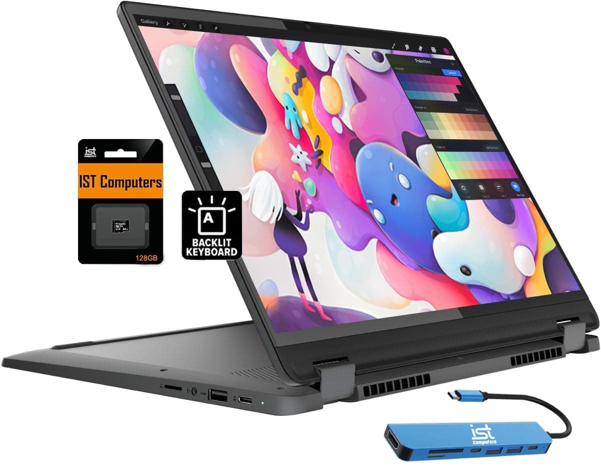 Lenovo IdeaPad Flex 5i Chromebook Plus 14" FHD+ 2-in-1 Touch Screen Laptop (Intel Core i3-1315U, 8GB RAM, 256GB Storage), FHD Webcam, Backlight, Chrome OS, w/ Google AI, 2TB Cloud Storage,