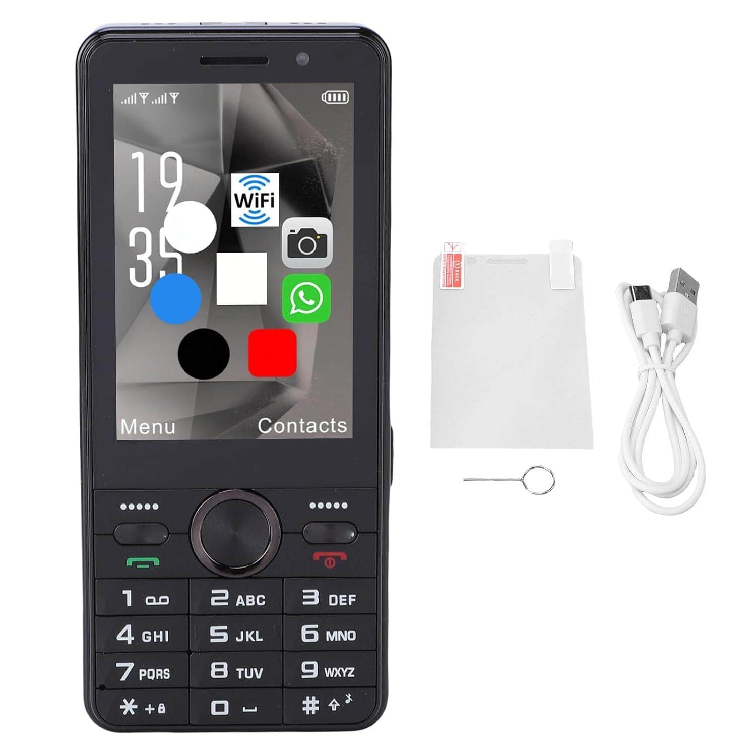XUMIUZIY 4G Unlocked Phone, 3.5 Inch HD Touch Screen Dual SIM Card Mobile Phone with WiFi Bluetooth GPS, for Seniors Kids Work Travel (Black)