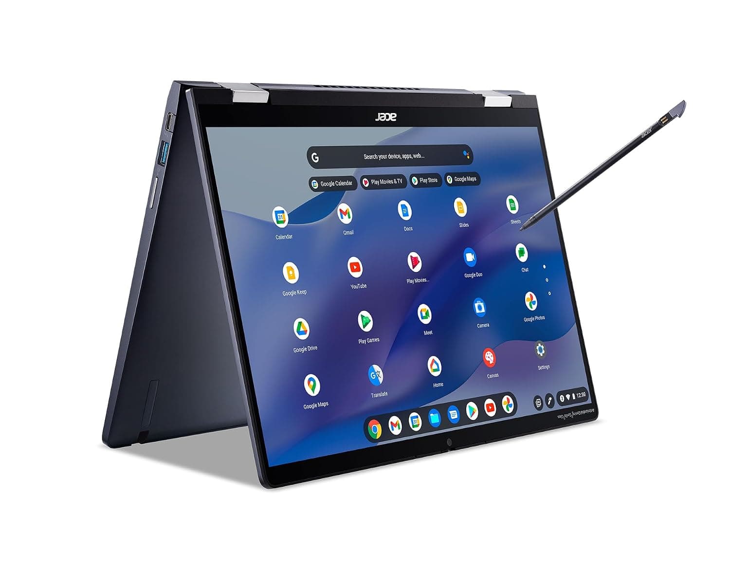 acer Chromebook Spin 714 CP714-1WN-53M9 Laptop Intel Evo Intel Core i5-1235U 14" 1920x1200 IPS Touch Display 8GB LPDDR4X 256GB SSD Wi-Fi 6E FHD MIPI Webcam Backlit Keyboard Chrome OS
