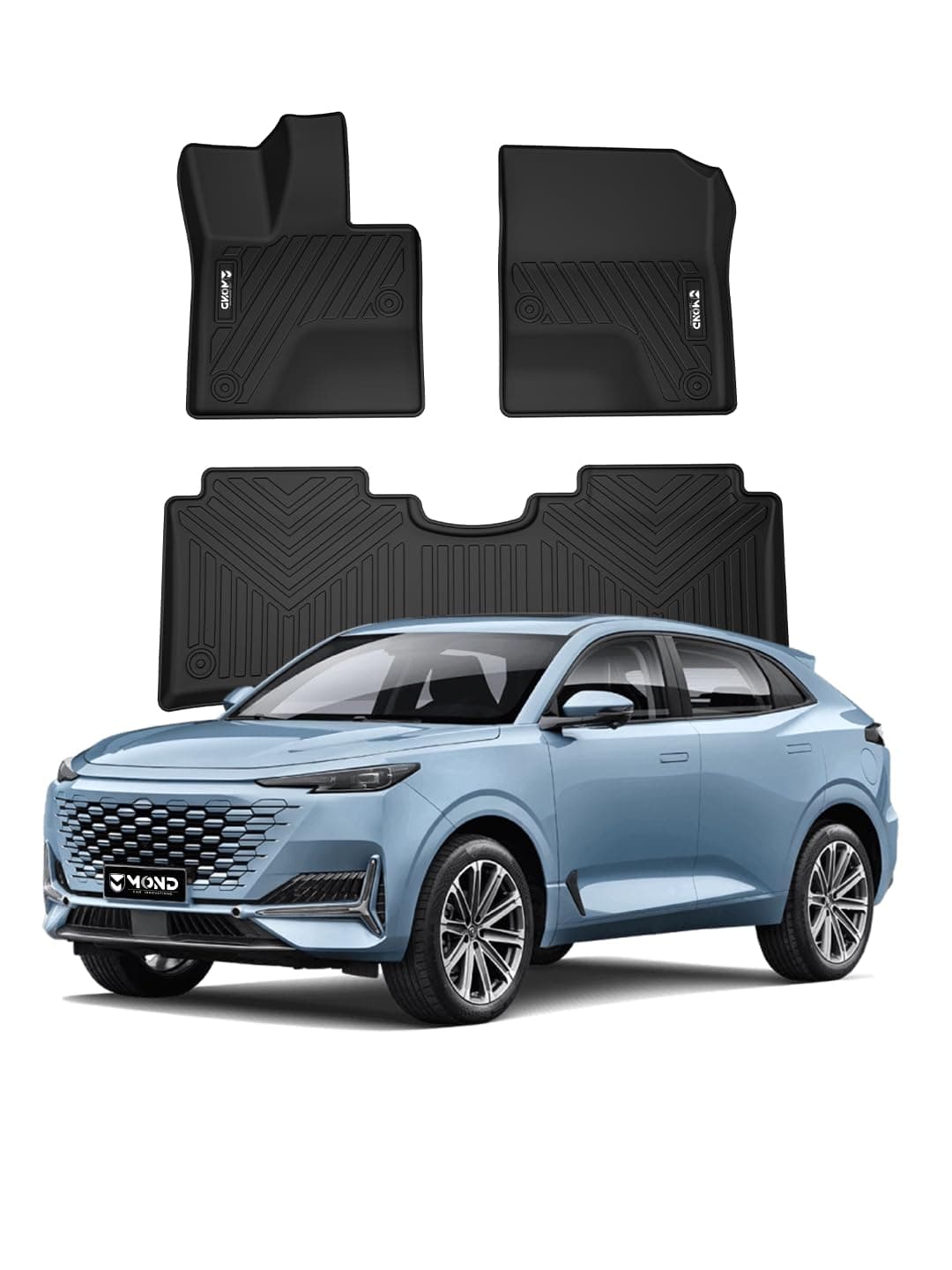 MOND Car Floor Mats for Changan UNI-K 2020-2025, TPE Material, 3D Custom Fit, Black, Waterproof