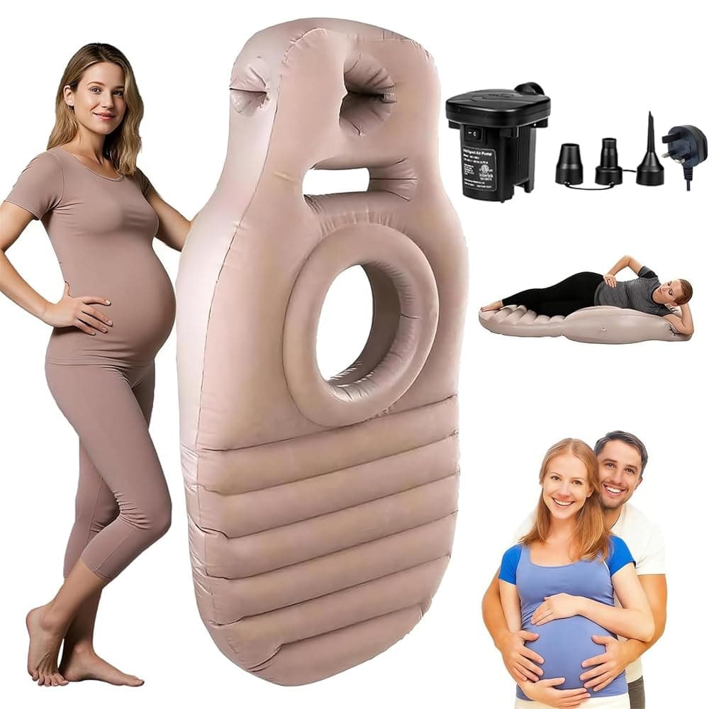 Pregnancy Mattress, Inflatable Pregnancy Pillow with Belly & Head Hole, Prone Pregnancy Pillow, Belly Pillow Pregnancy Mattress for Pregnant Women, Maternity Airbed Pool Float for Tummy Massage