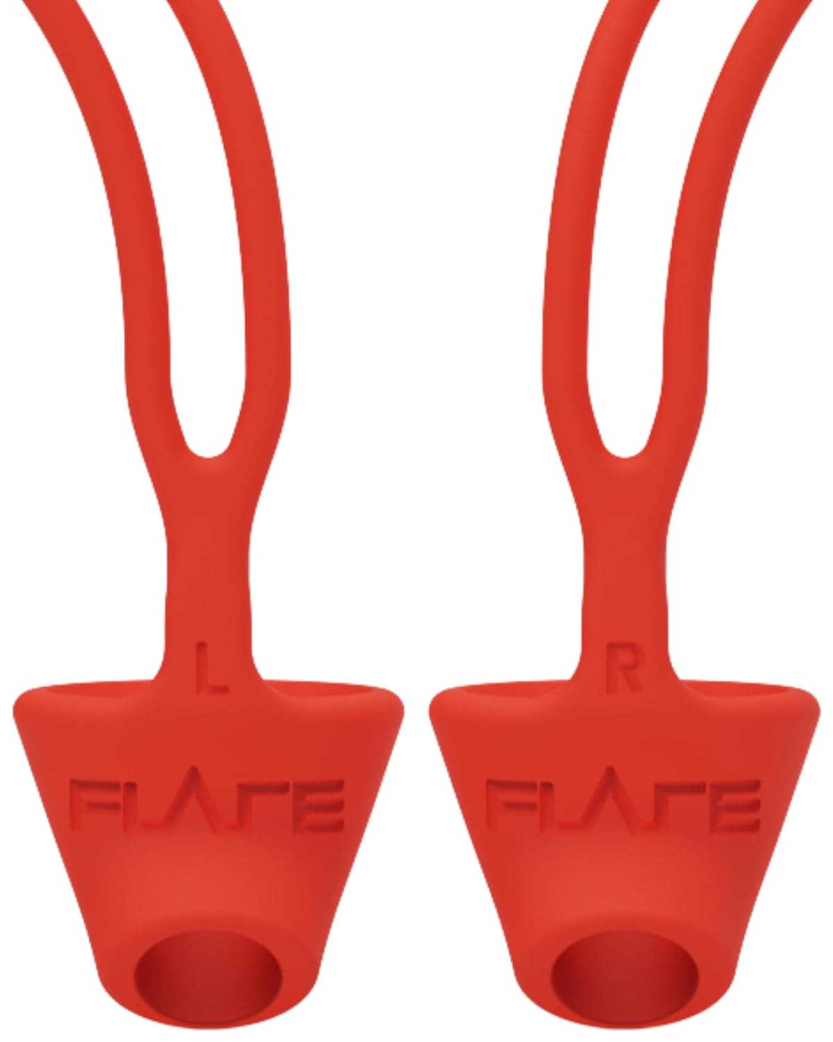Flare Calmer Kids Secure – Ear Plugs Alternative – Reduce Annoying Noises Without Blocking Sound – Soft Reusable Flexible Silicone with Built-in Lanyard – Red