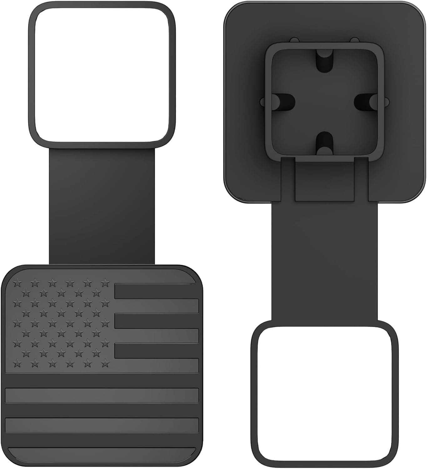 2 Inch Trailer Hitch Cover, 2" Receivers Tube Plug Insert Cap Fit, Car Exterior Accessories, Tow Hitch Cover for Most Vehicles, SUV, RV, Pickup, ATV(American Flag) (American Flag-Black)