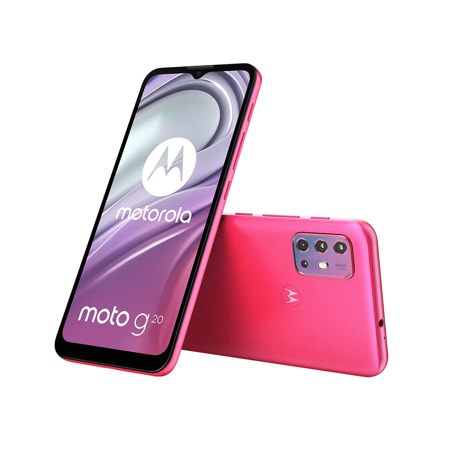 Motorola Moto G20 Dual-SIM 64GB ROM + 4GB RAM (GSM Only | No CDMA) Factory Unlocked 4G/LTE Smartphone (Flamingo Pink) - International Version