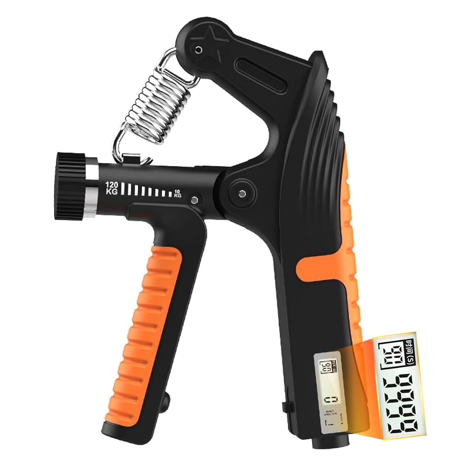 Joyzzz Grip Strength Trainer, Orange Color Adjustable Resistance with Counter for Finger Forearm Hand Strength, Grip Trainer for Muscle Building Injury Recovery Athletes and Rock Climbing
