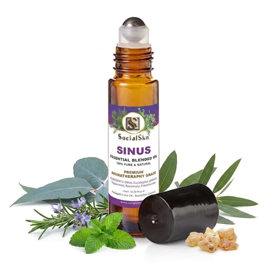 Essential Oils for Sinus Relief - Sinusitis Treatment with Blend of Rosemary, Peppermint, Eucalyptus, Frankincense - Nasal Congestion Relief - Essential Oils for Roll On
